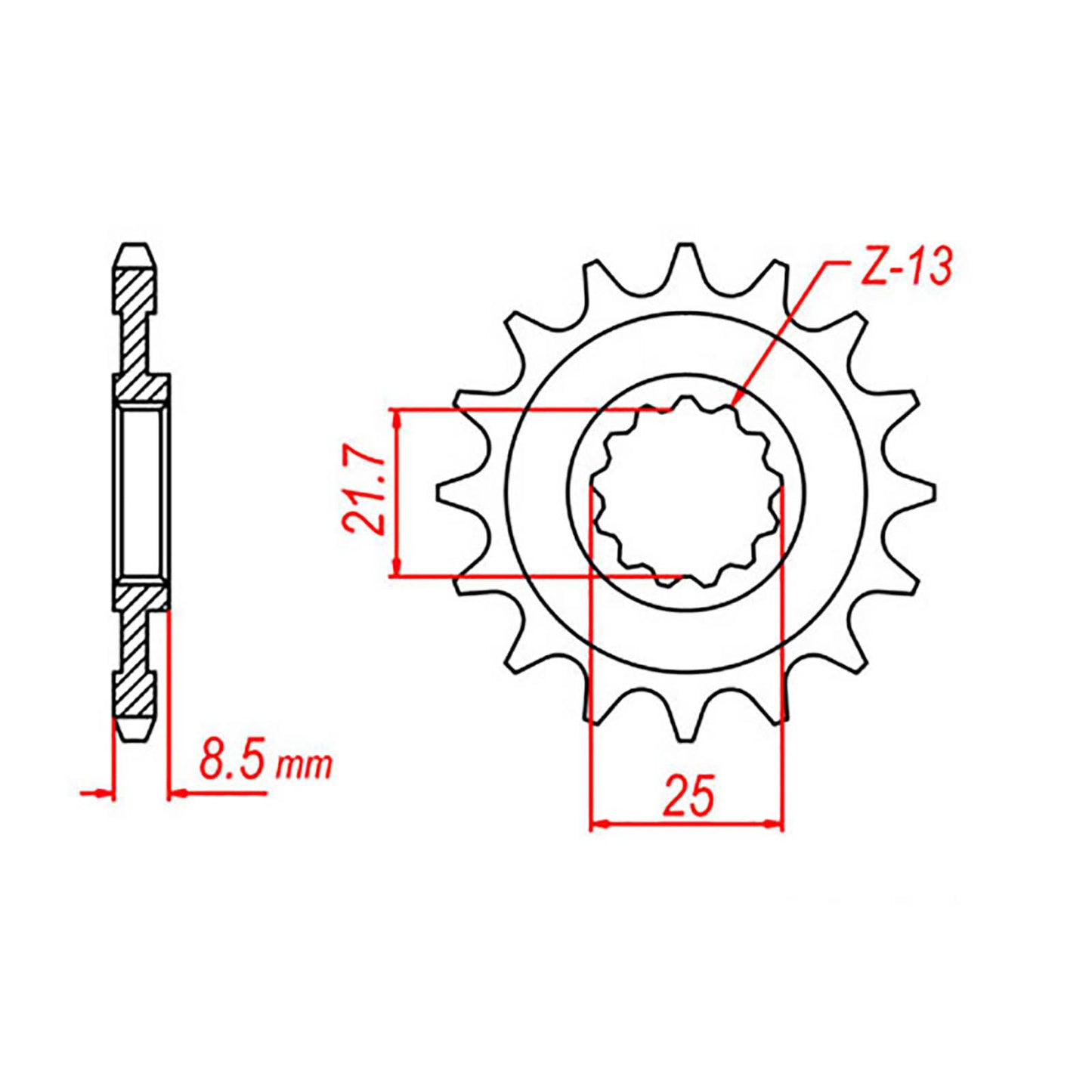 MTX 1537 Steel Front Sprocket #525 (15T) (10-537-15)
