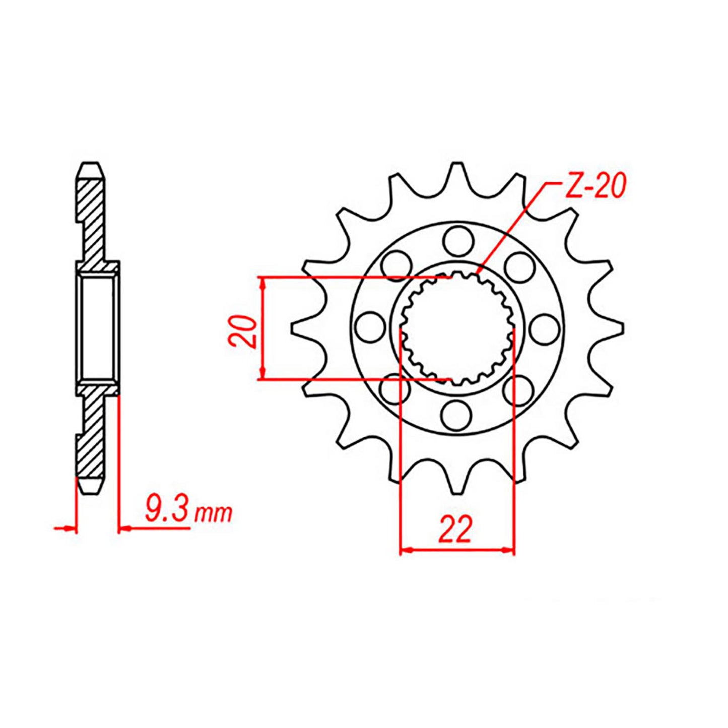 MTX 1446 Steel Front Sprocket #520 (12T) (10-035-12)