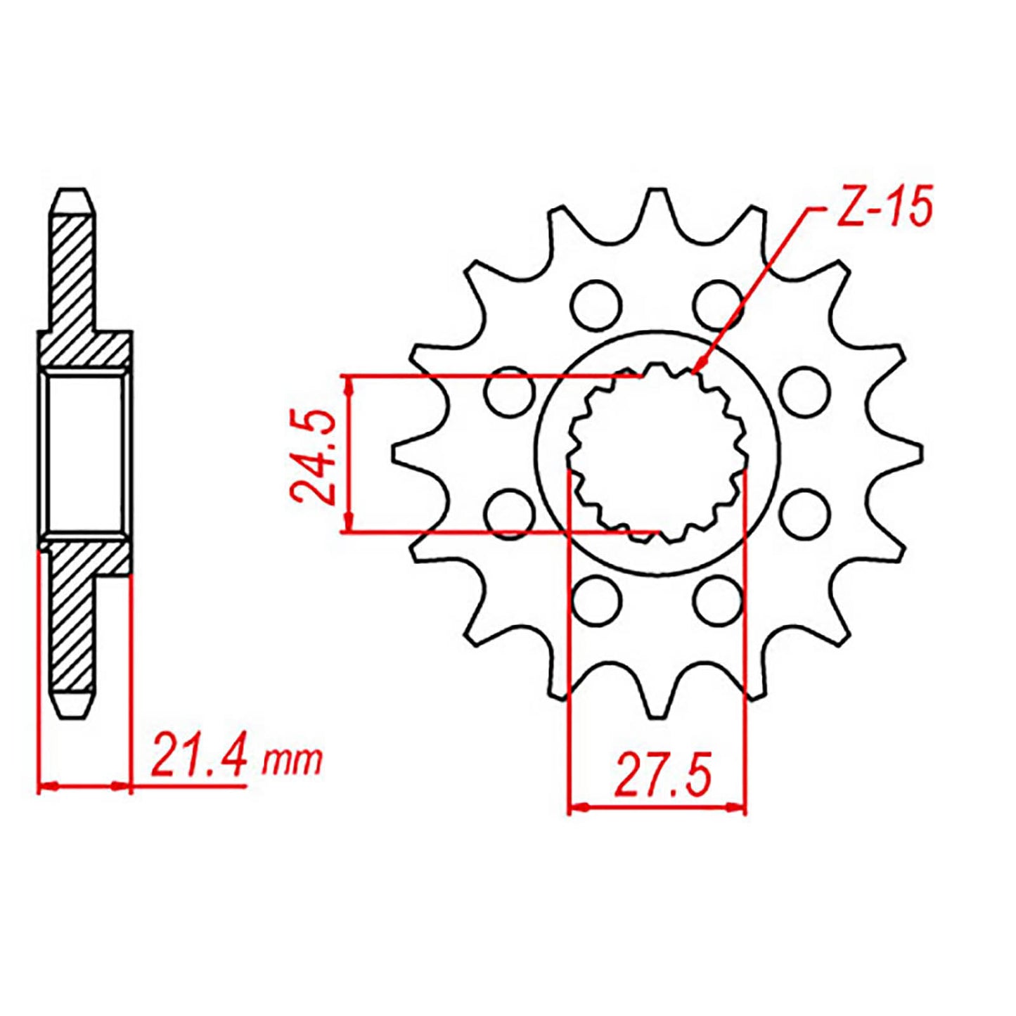 MTX 37600 Steel Front Sprocket #525 (16T)