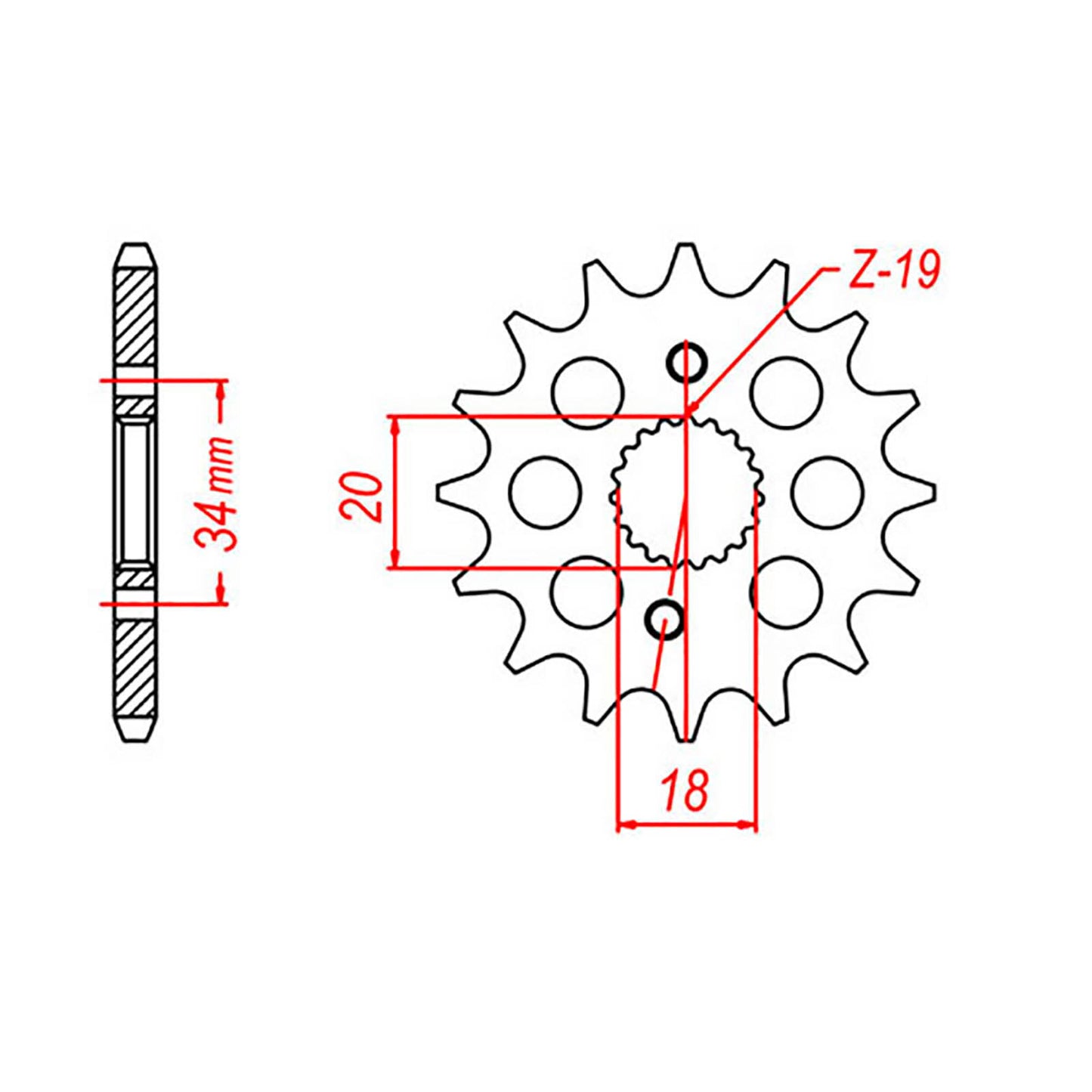 MTX 1310 Steel Front Sprocket #420 (16T) (10-KSE-16)