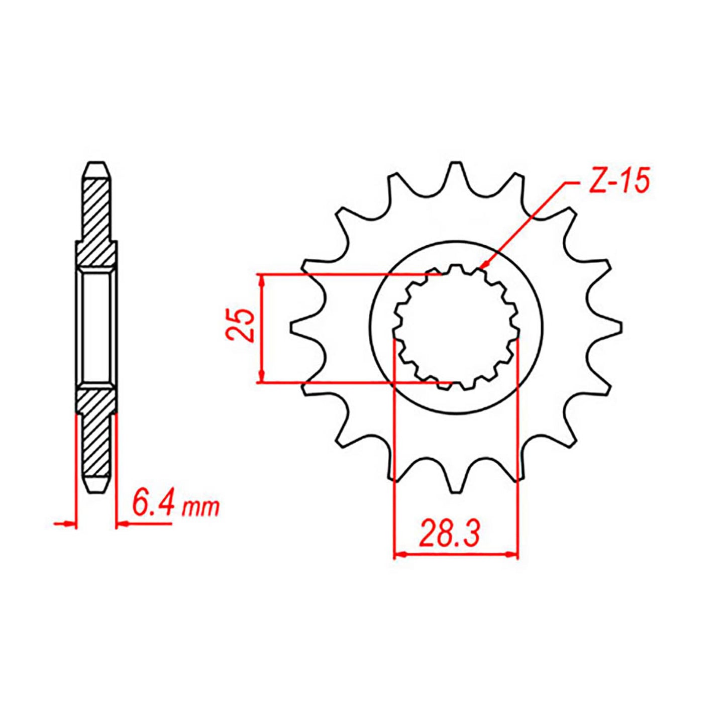 MTX 1592 Steel Front Sprocket #520 (14T) (10-592-14)