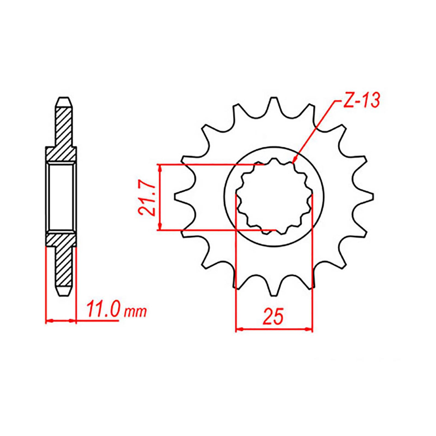 MTX 1595 Steel Front Sprocket #520 (16T) (10-595-16)