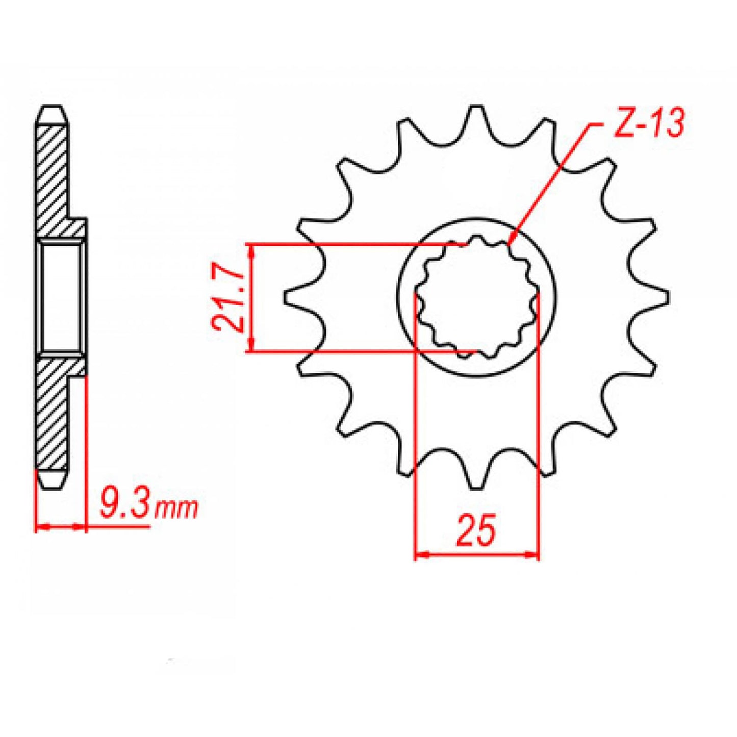 MTX 1539 Steel Front Sprocket #520 (14T) (10-539-14)