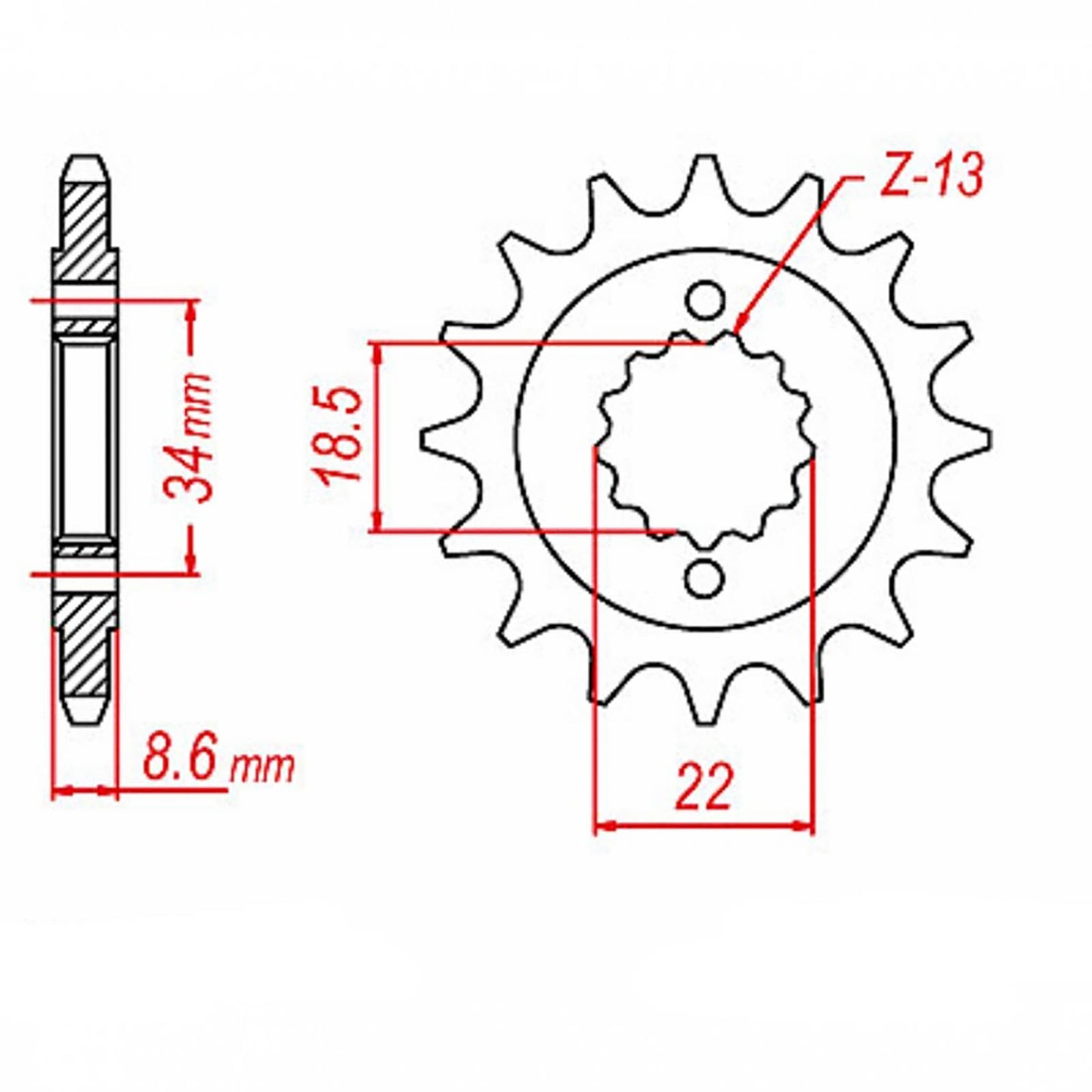 MTX 1908 Steel Front Sprocket #520 (16T) (10-RC3-16)