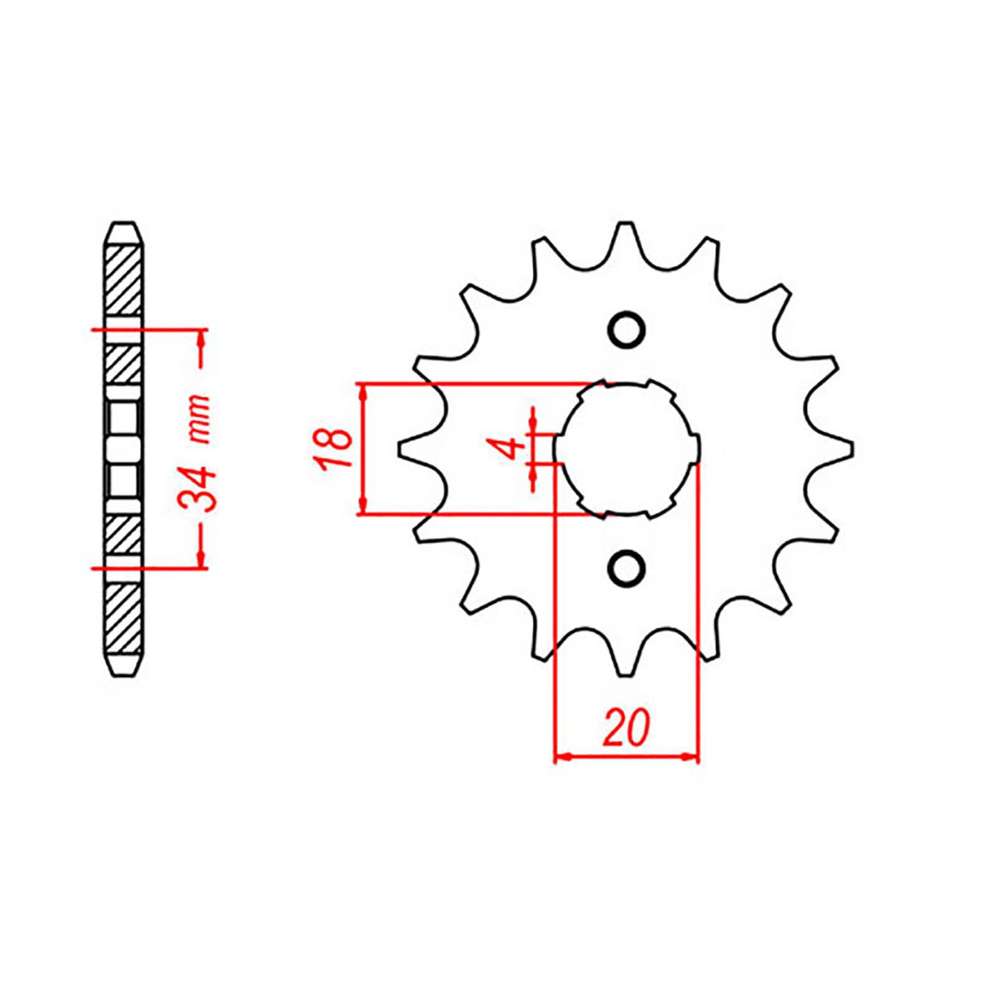 MTX 259 Steel Front Sprocket #428 (14T) (10-437-14)