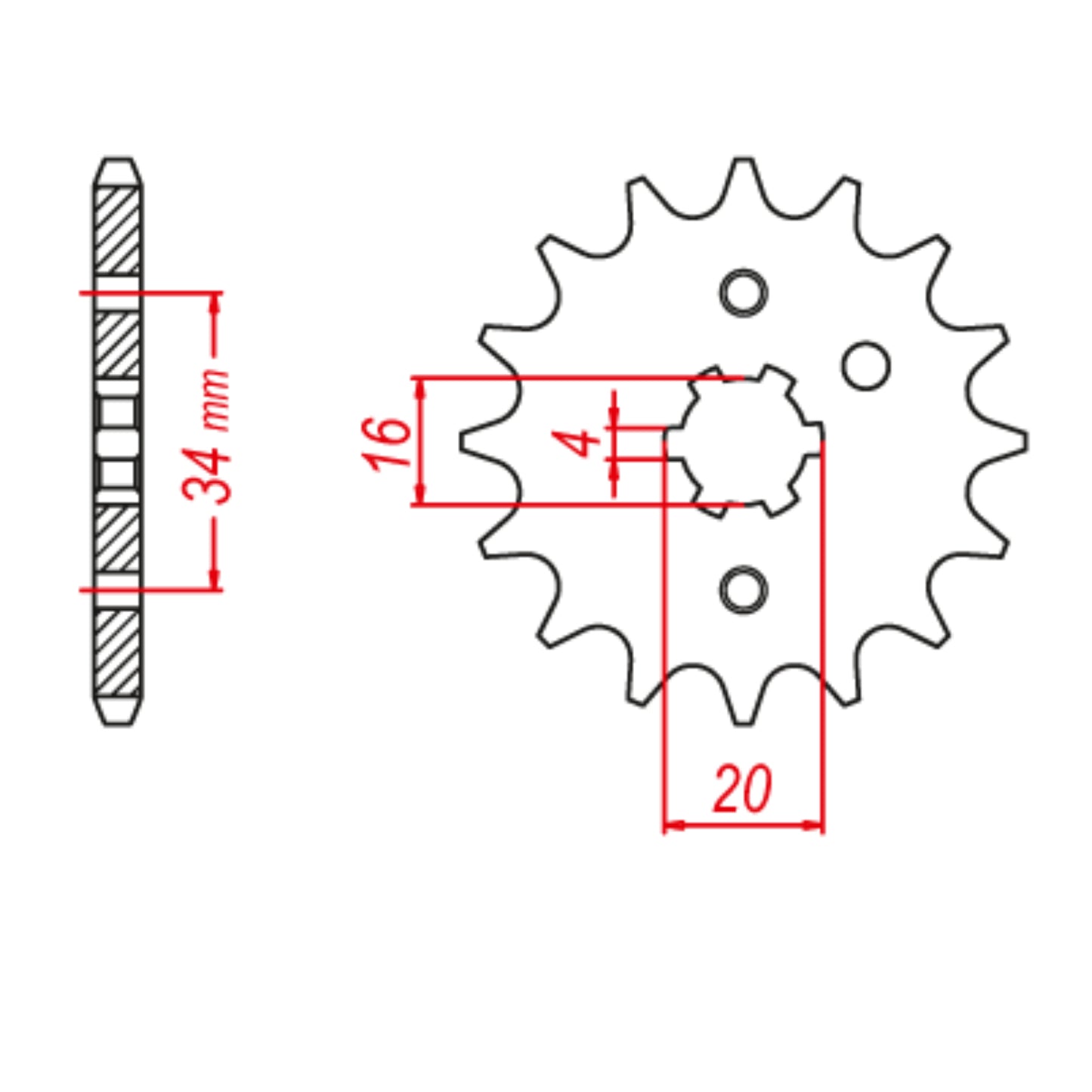 MTX 1263 Steel Front Sprocket #428 (15T) (10-459-15)