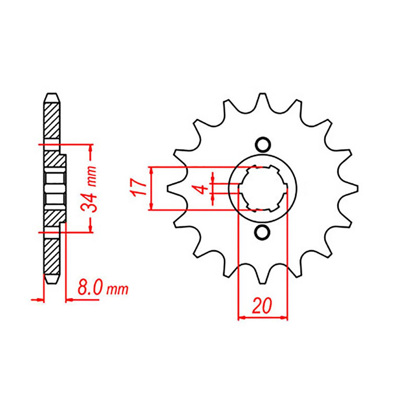 MTX 287 Steel Front Sprocket #520 (13T) (10-KL4-13)