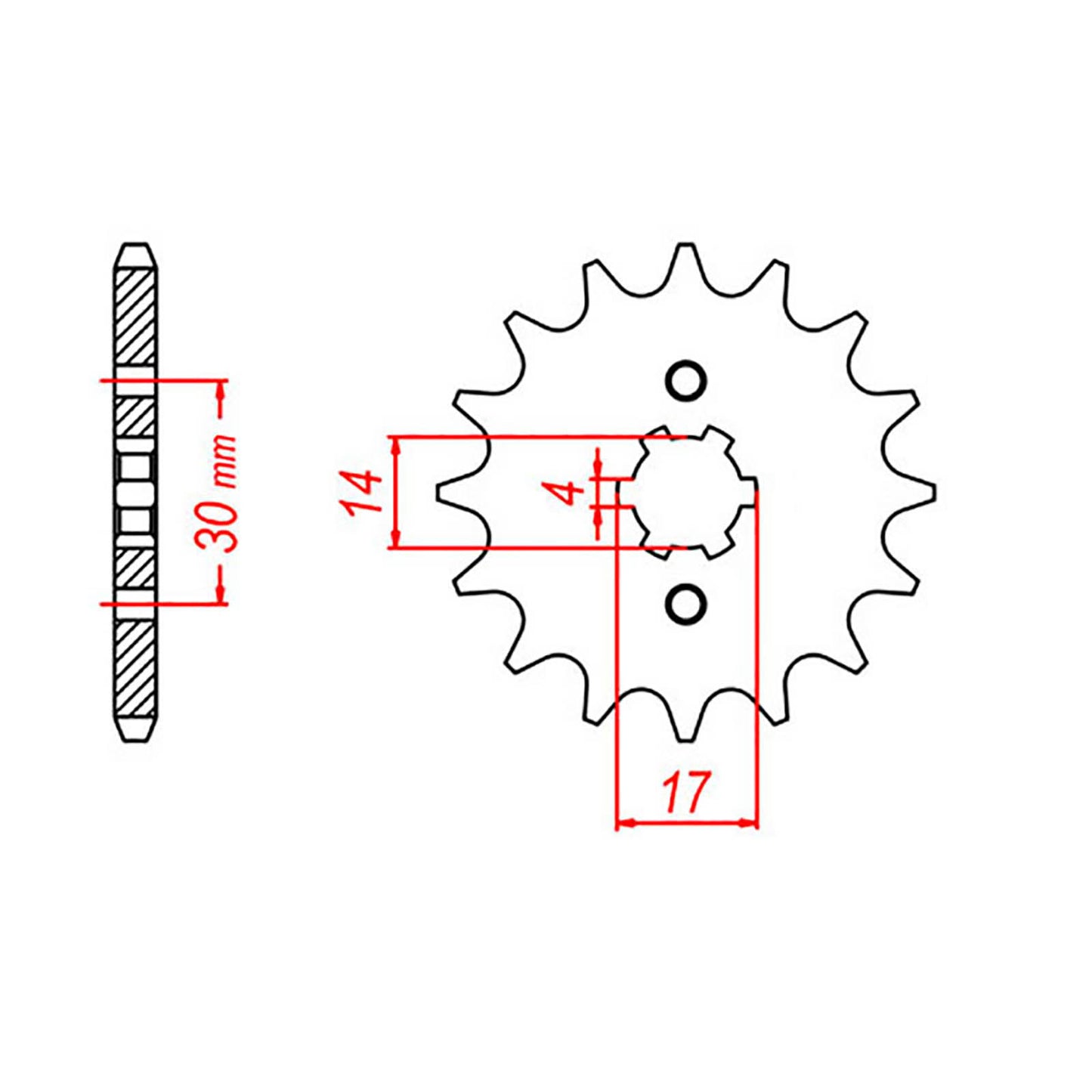 MTX 249 Steel Front Sprocket #420 (14T) (10-044-14)