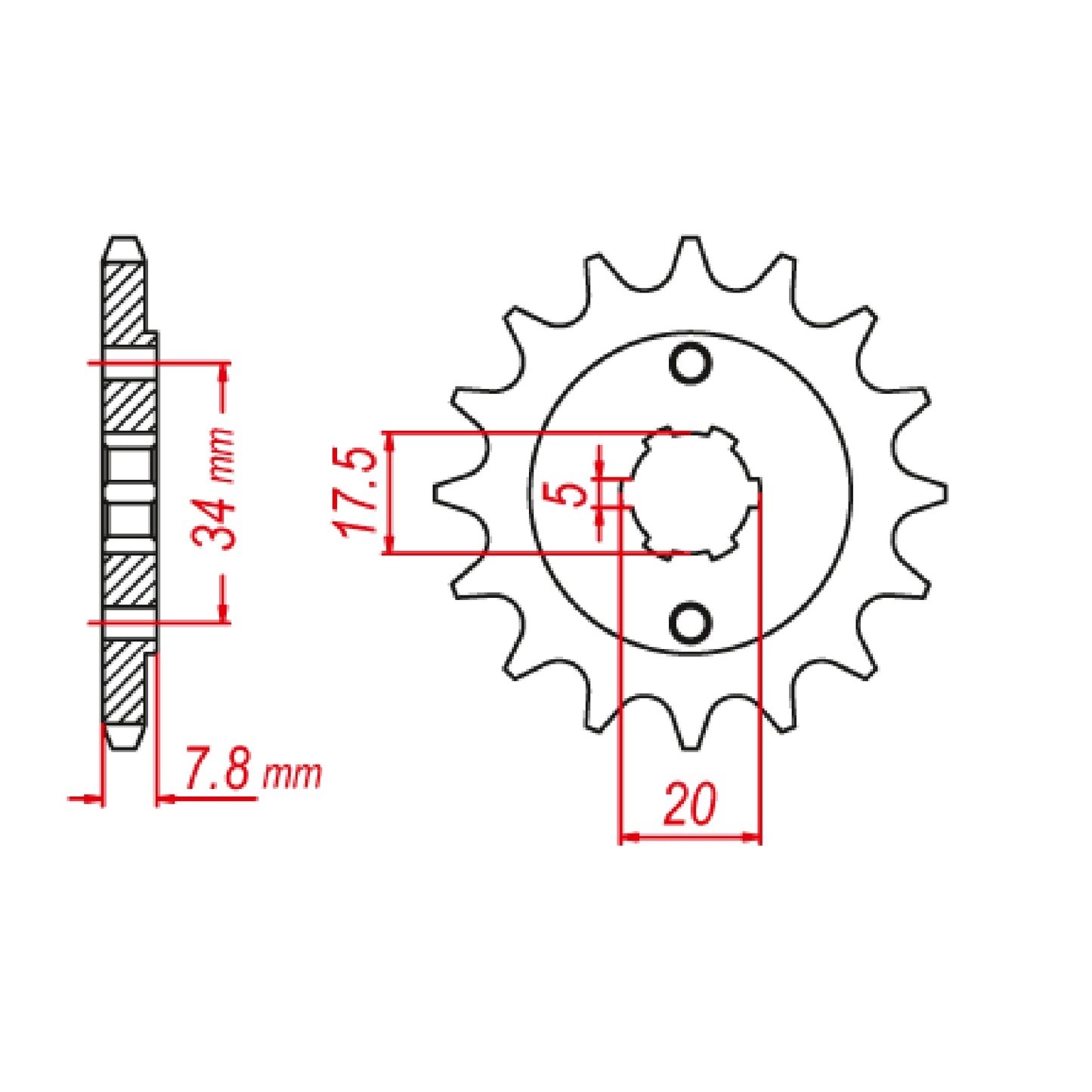 MTX 327 Hornet Lightweight Steel Front Sprocket #520 (13T) (10B-KRO-13)