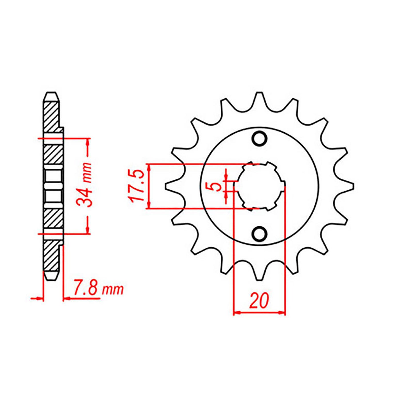 MTX 327 Steel Front Sprocket #520 (15T) (10-KR0-15)