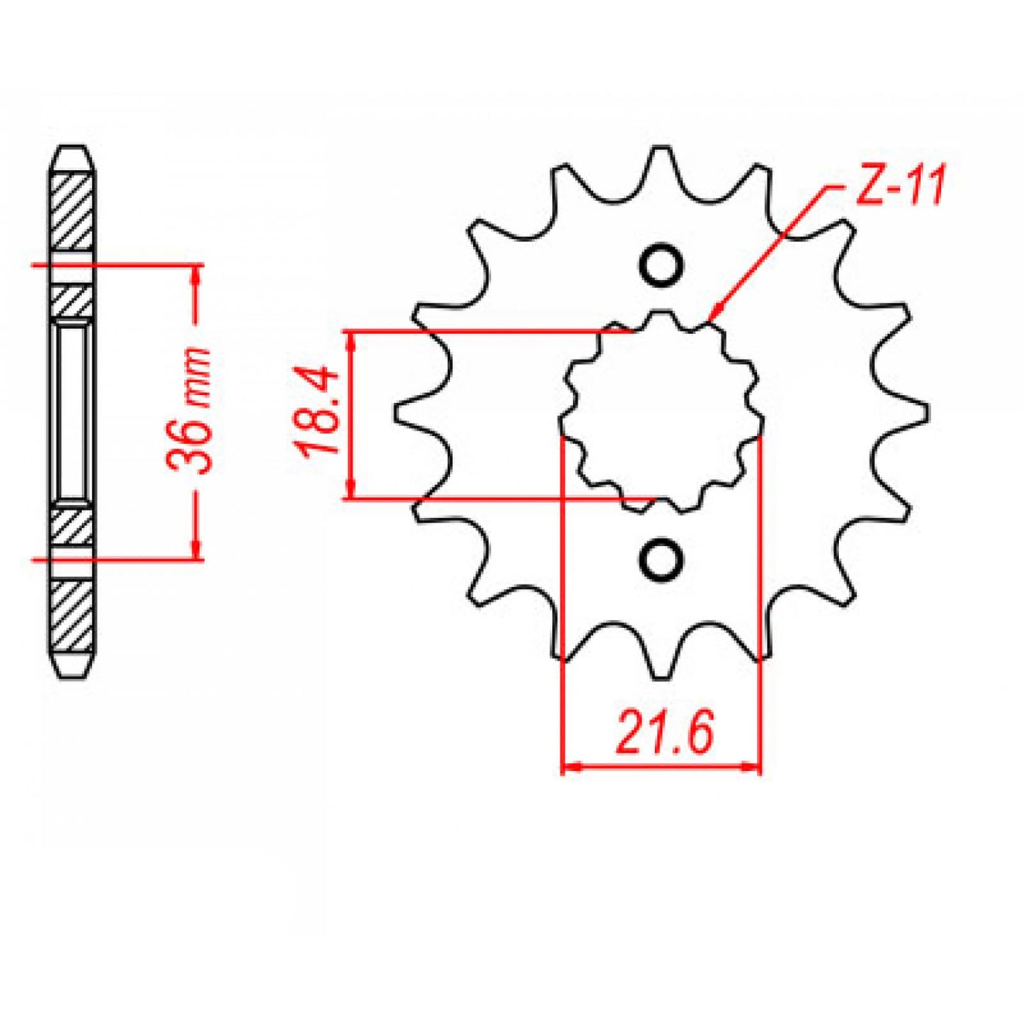 MTX 280 Steel Front Sprocket #520 (13T) (10-KW3-13)