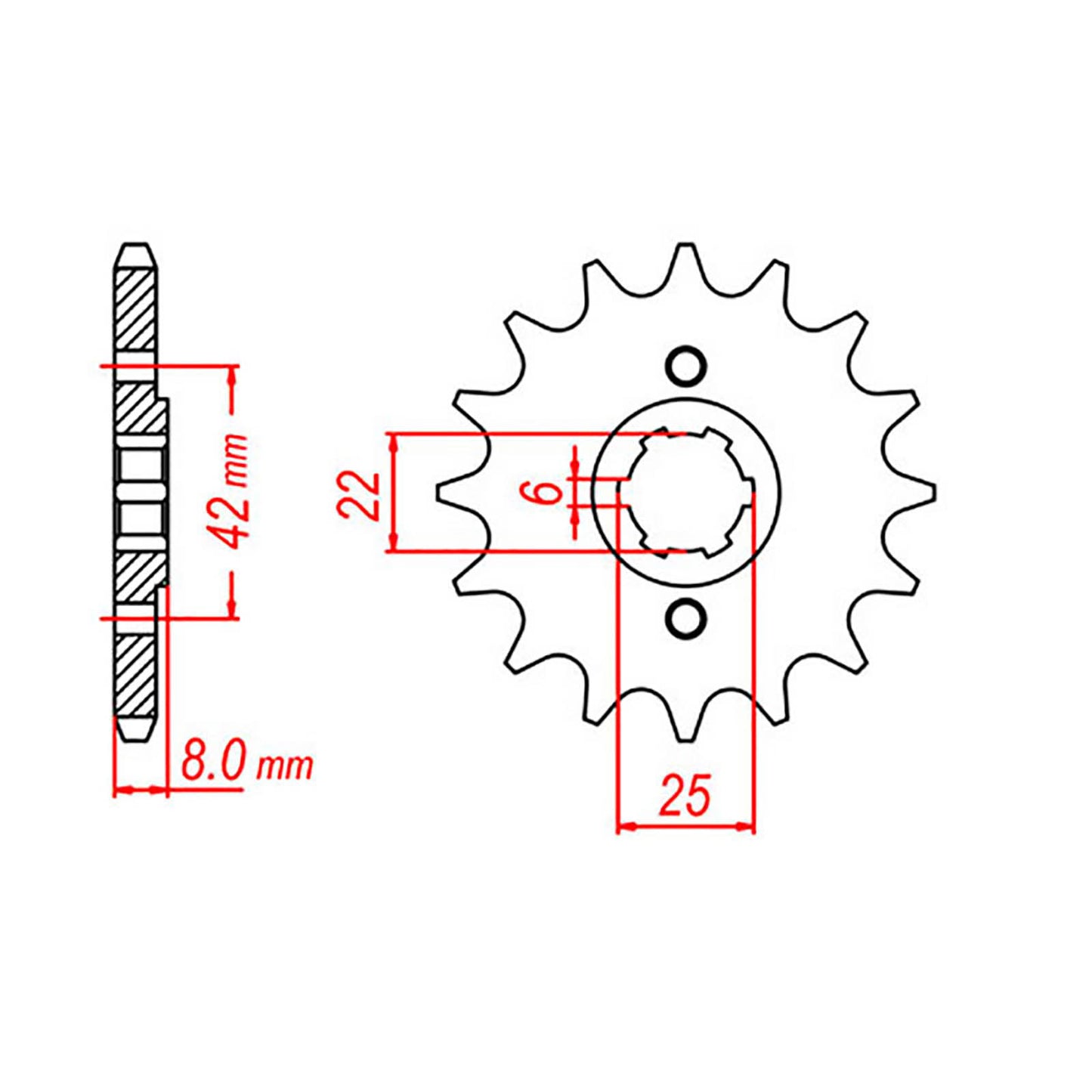 MTX 281 Steel Front Sprocket #520 (14T) (10-429-14)