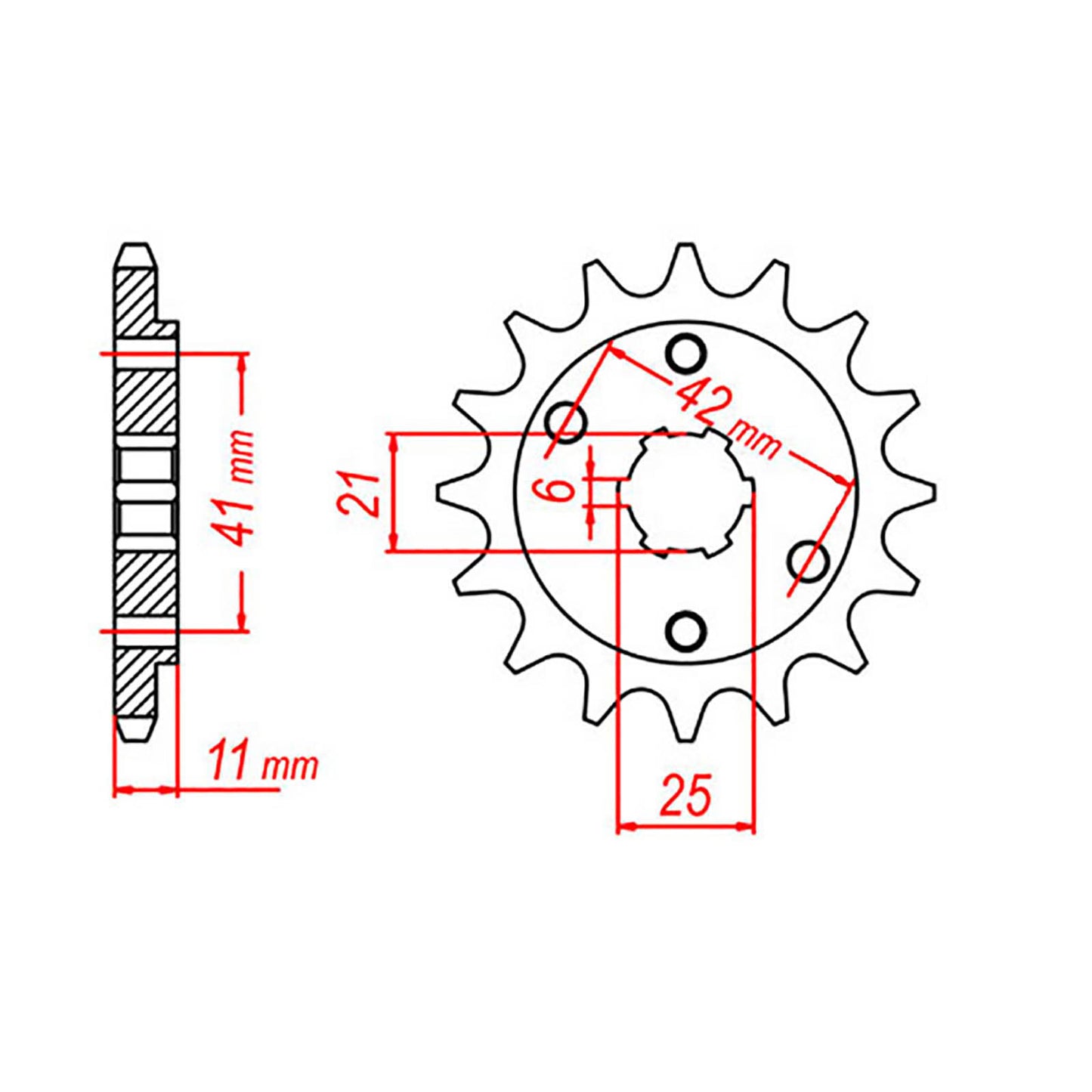 MTX 283 Steel Front Sprocket #520 (14T) (10-KE8-14)
