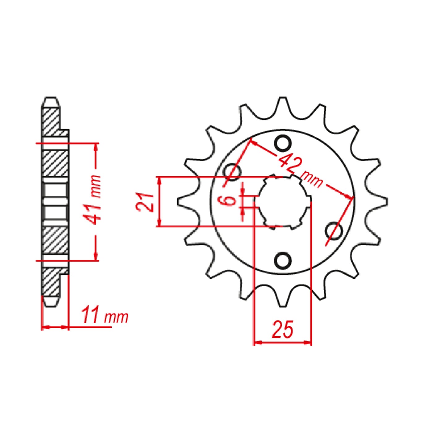 MTX 283 Steel Front Sprocket #520 (15T) (10-KE8-15)