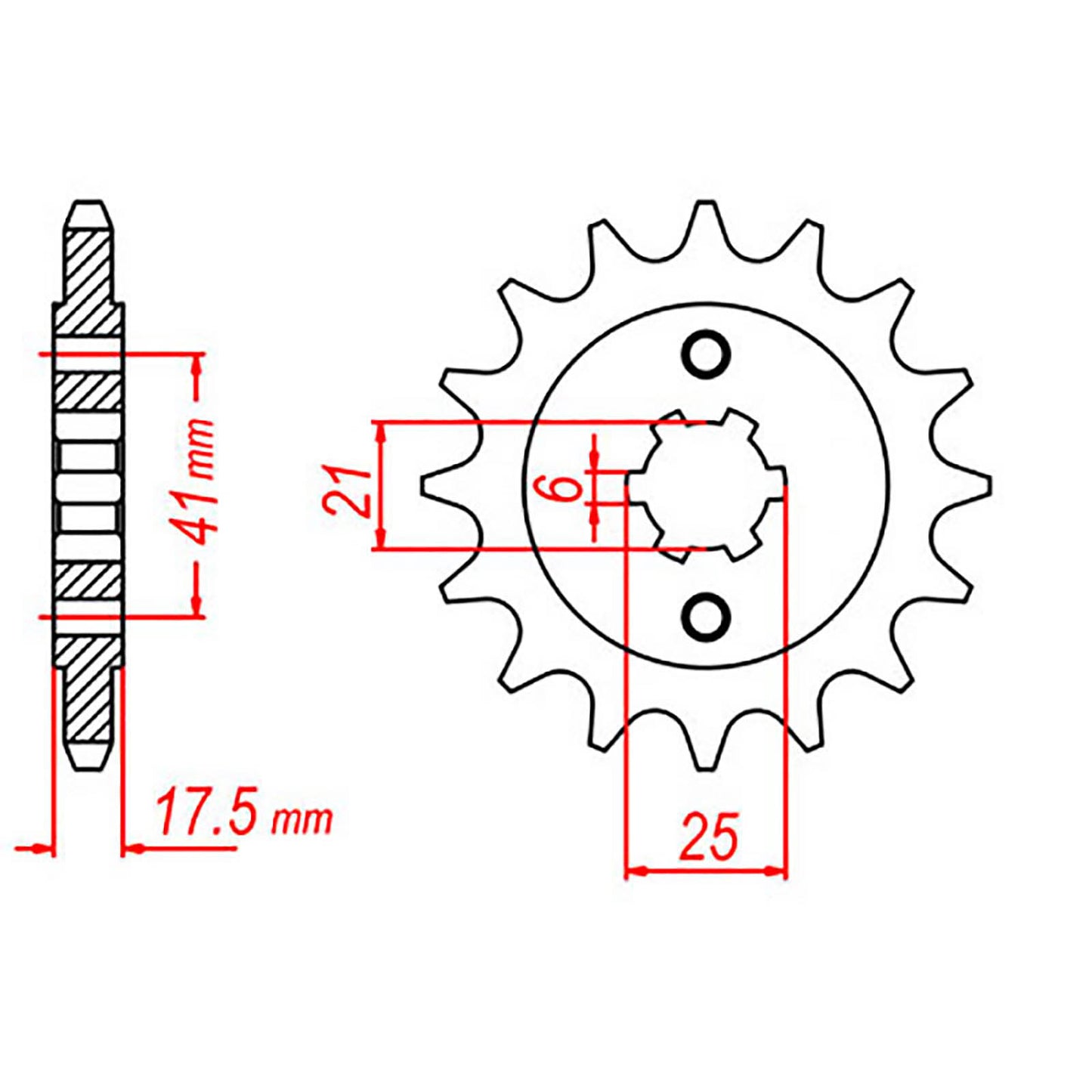 MTX 294 Steel Front Sprocket #525 (15T) (10-ML0-15)