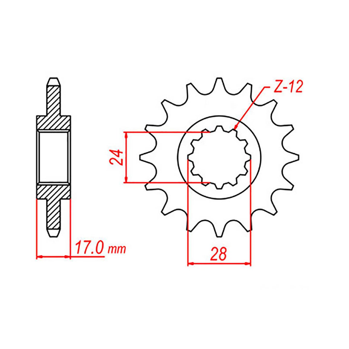 MTX 295 Steel Front Sprocket #530 (15T) (10-MN4-15)