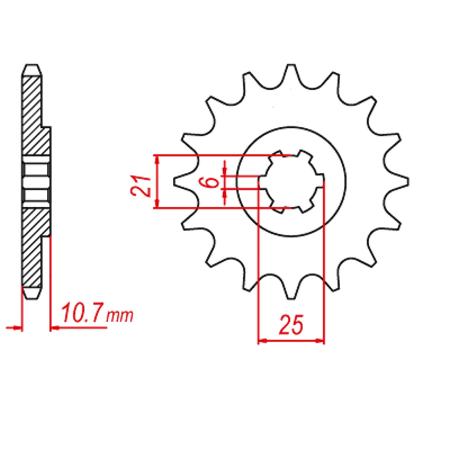 MTX 331 Steel Front Sprocket #630 (15T) (10-405-15)