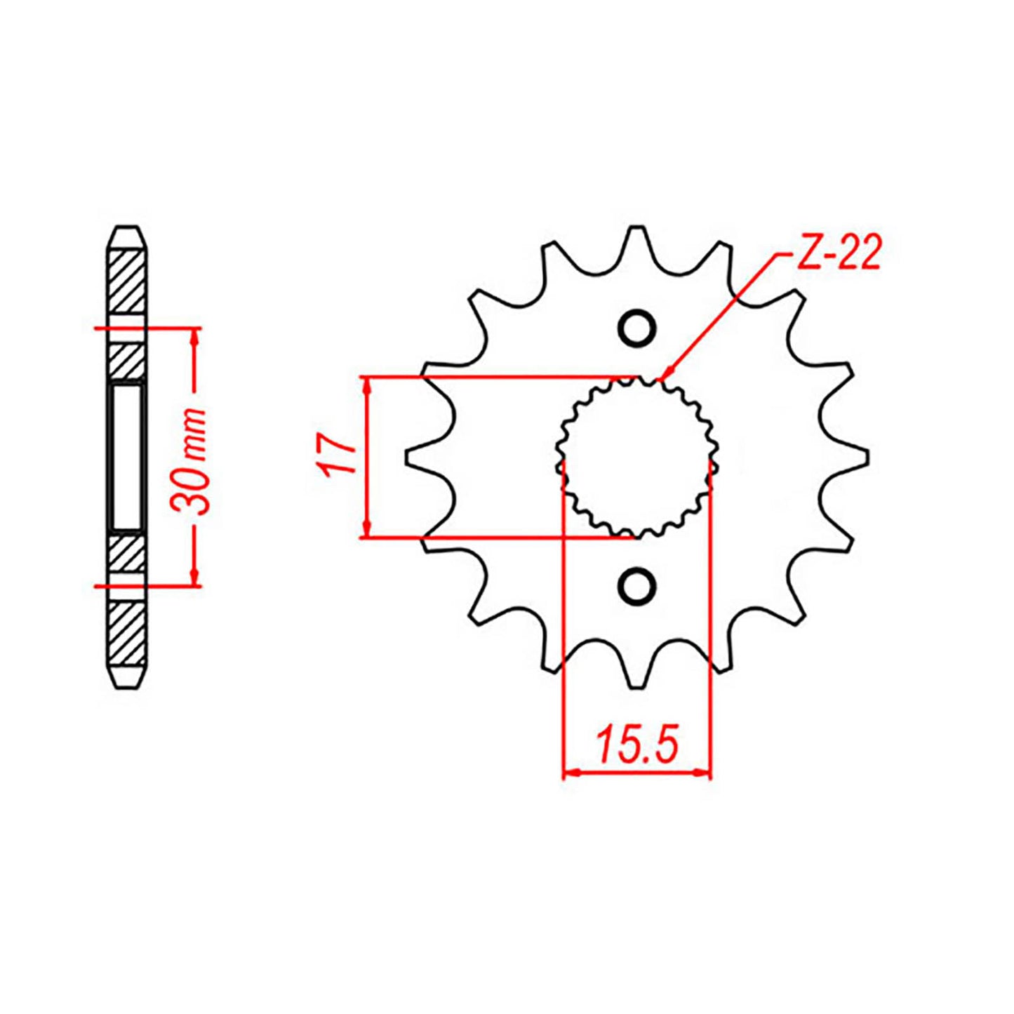 MTX 1256 Steel Front Sprocket #420 (14T) (10-GC4-14)