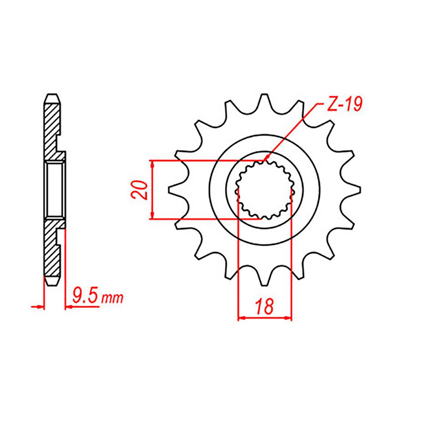 MTX 268 Steel Front Sprocket #520 (13T) (10-KS6-13)