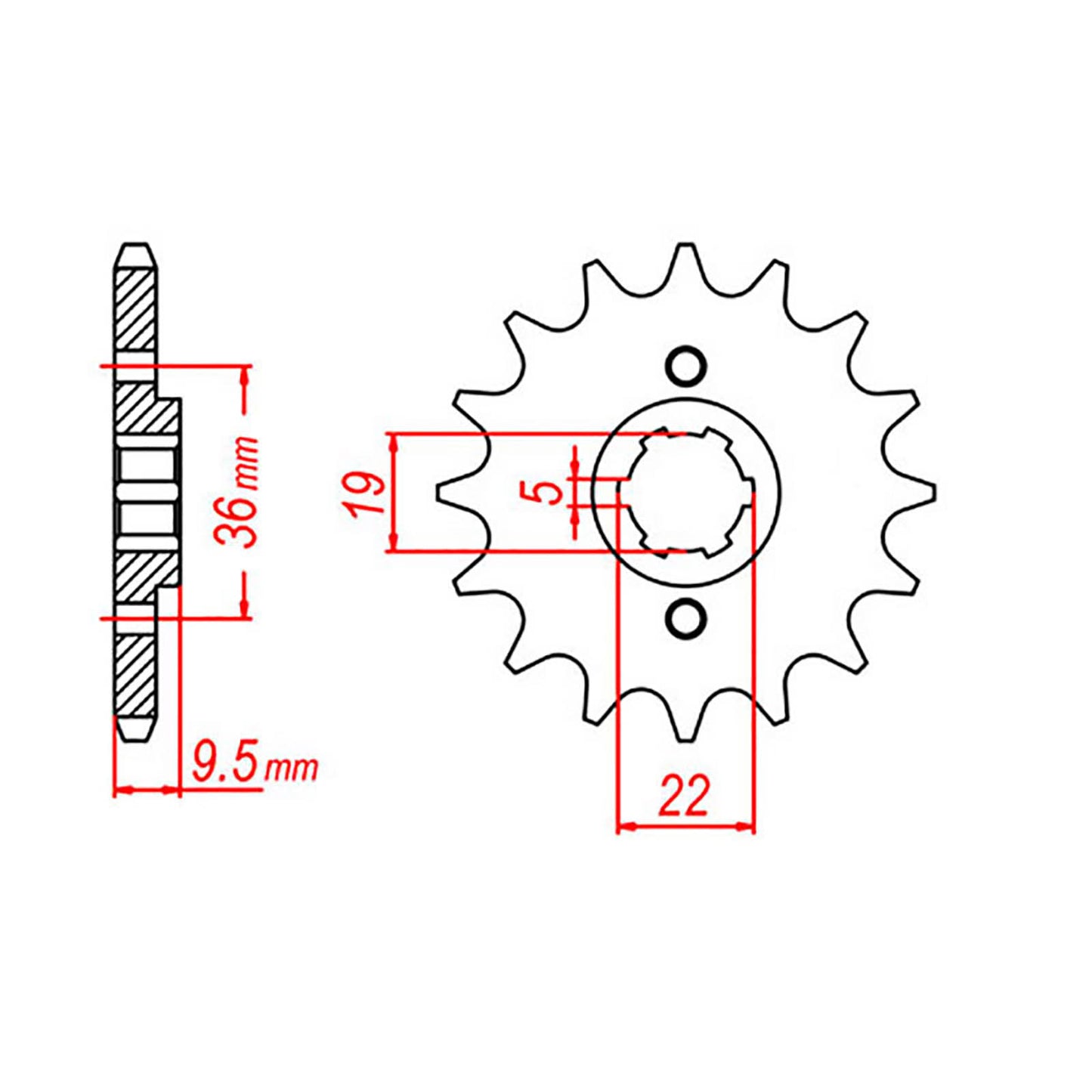 MTX 337 Steel Front Sprocket #520 (15T) (10-KA4-15)