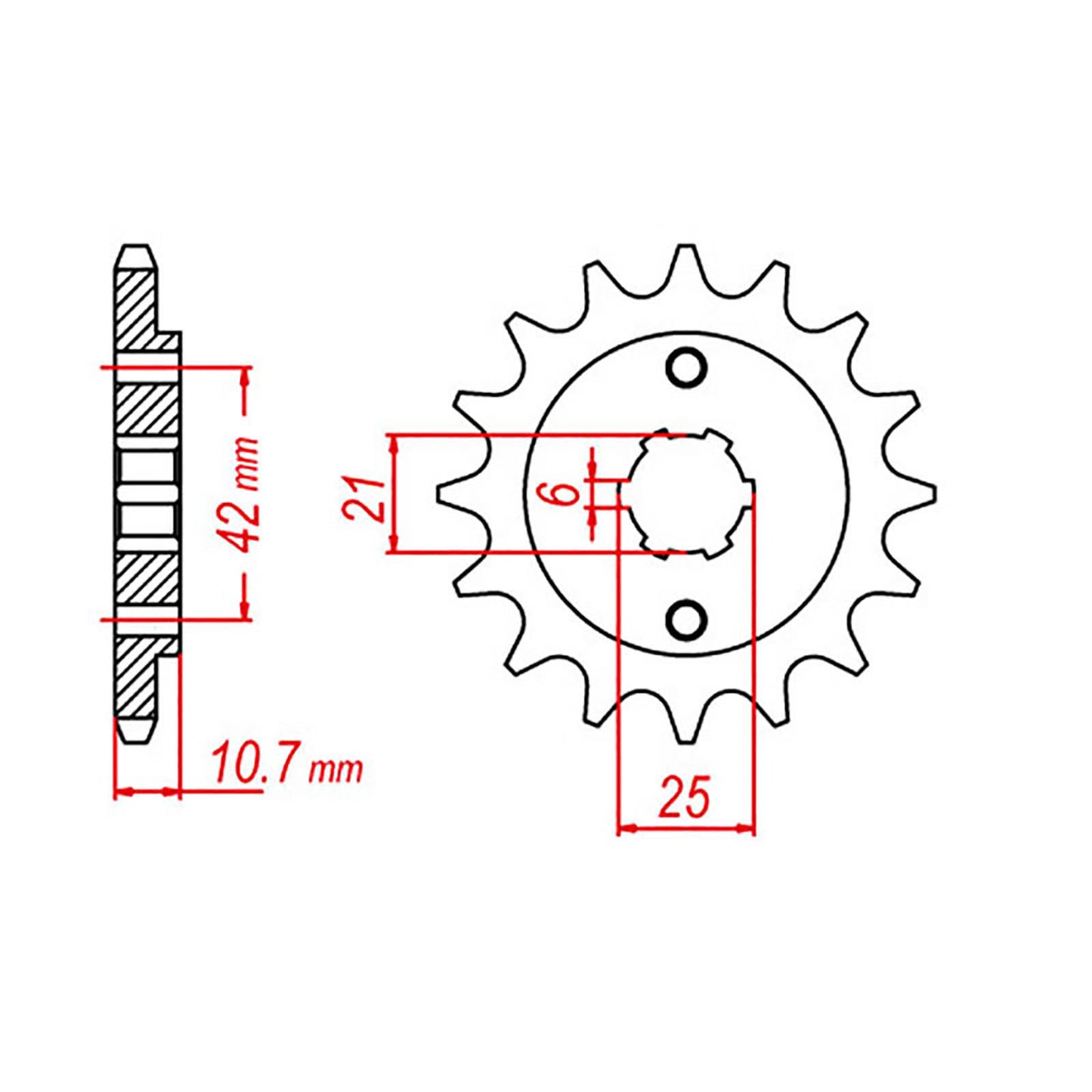 MTX 338 Steel Front Sprocket #530 (16T) (10-MA7-16)