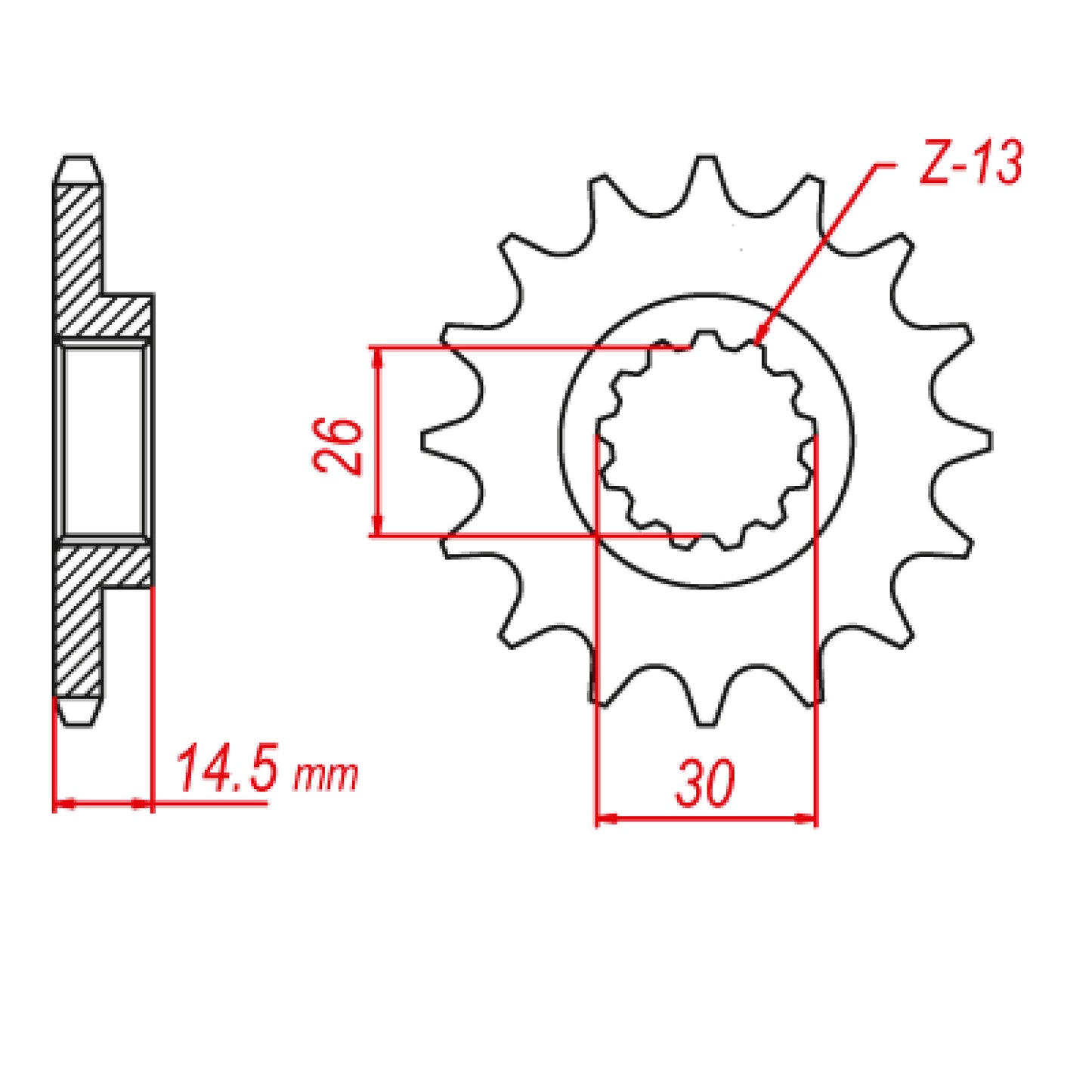 MTX 335 Steel Front Sprocket #630 (14T) (10-422-14)