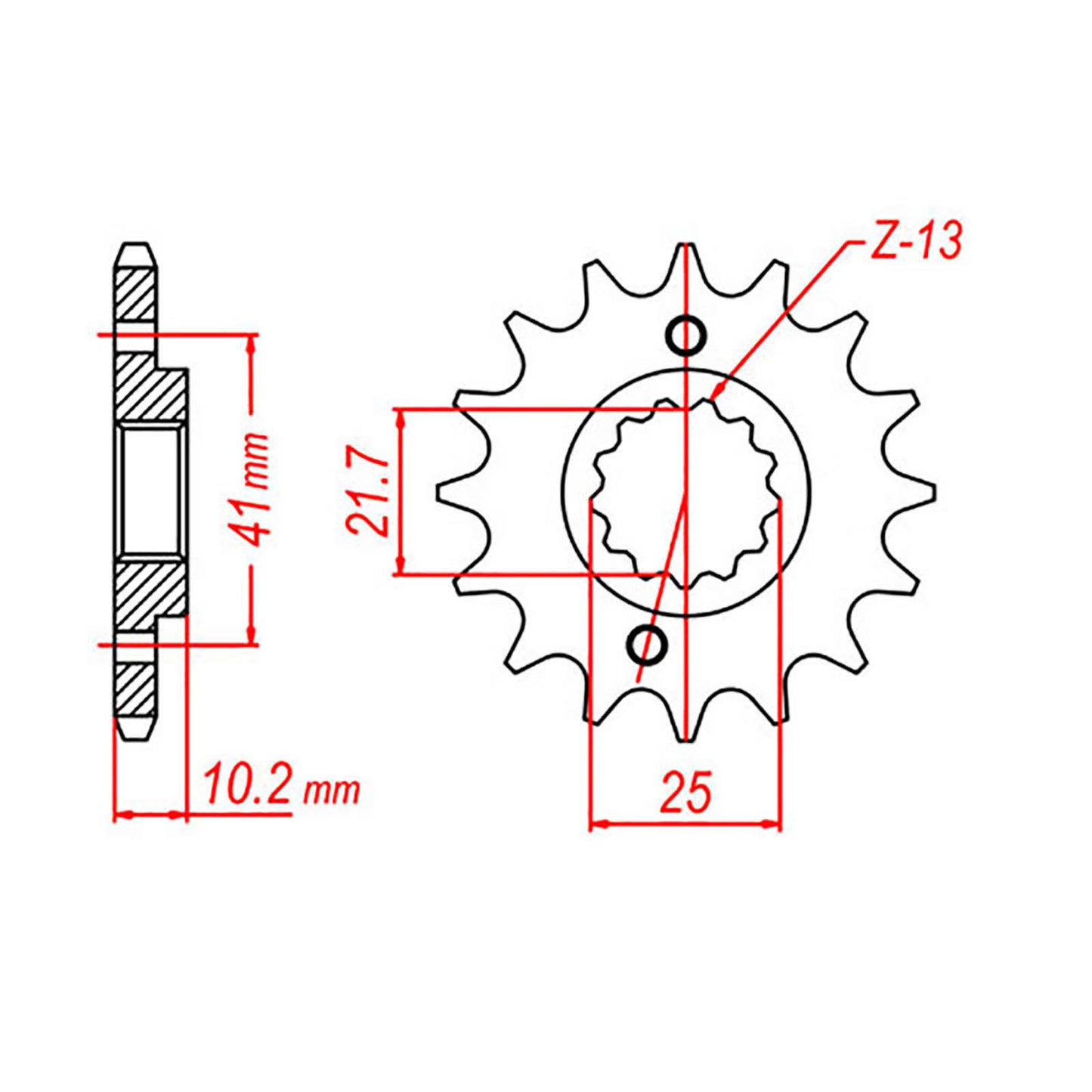 MTX 308 Steel Front Sprocket #520 (13T) (10-9MN-13)