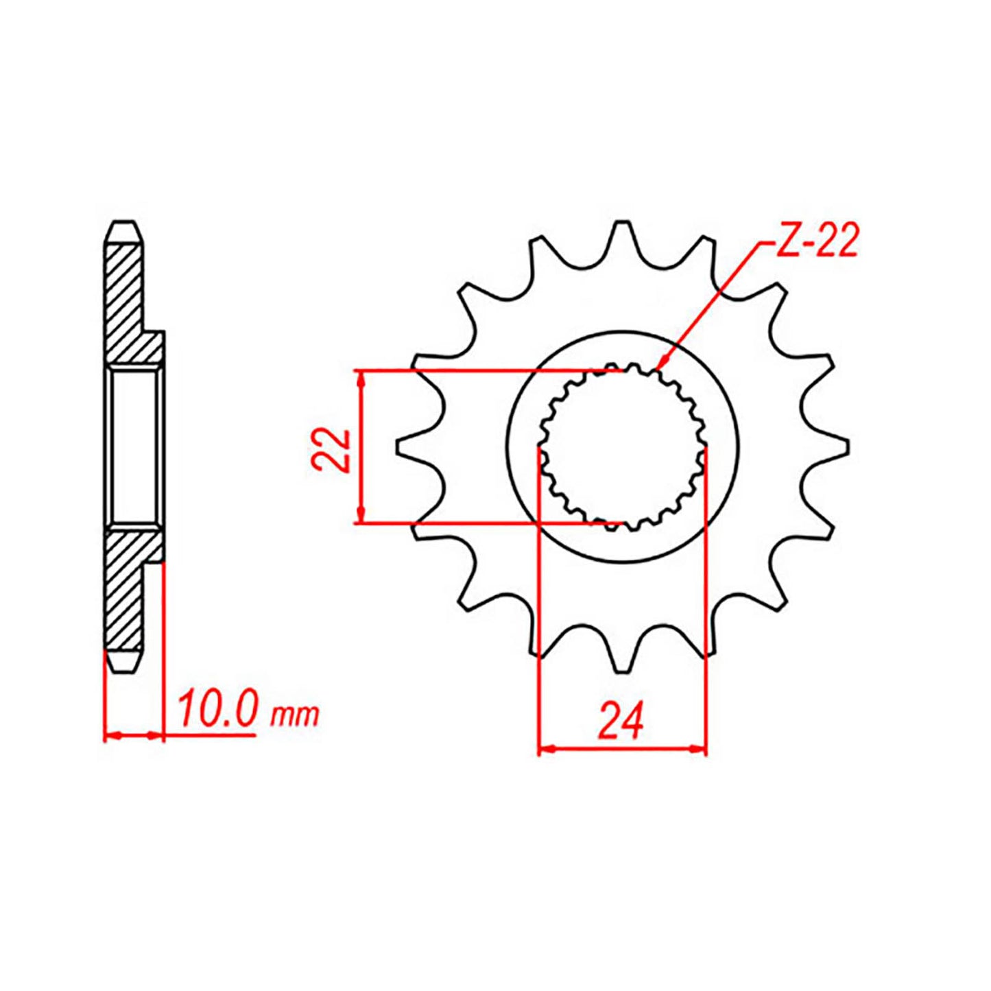 MTX 402 Steel Front Sprocket #520 (16T) (10-BMW-16)