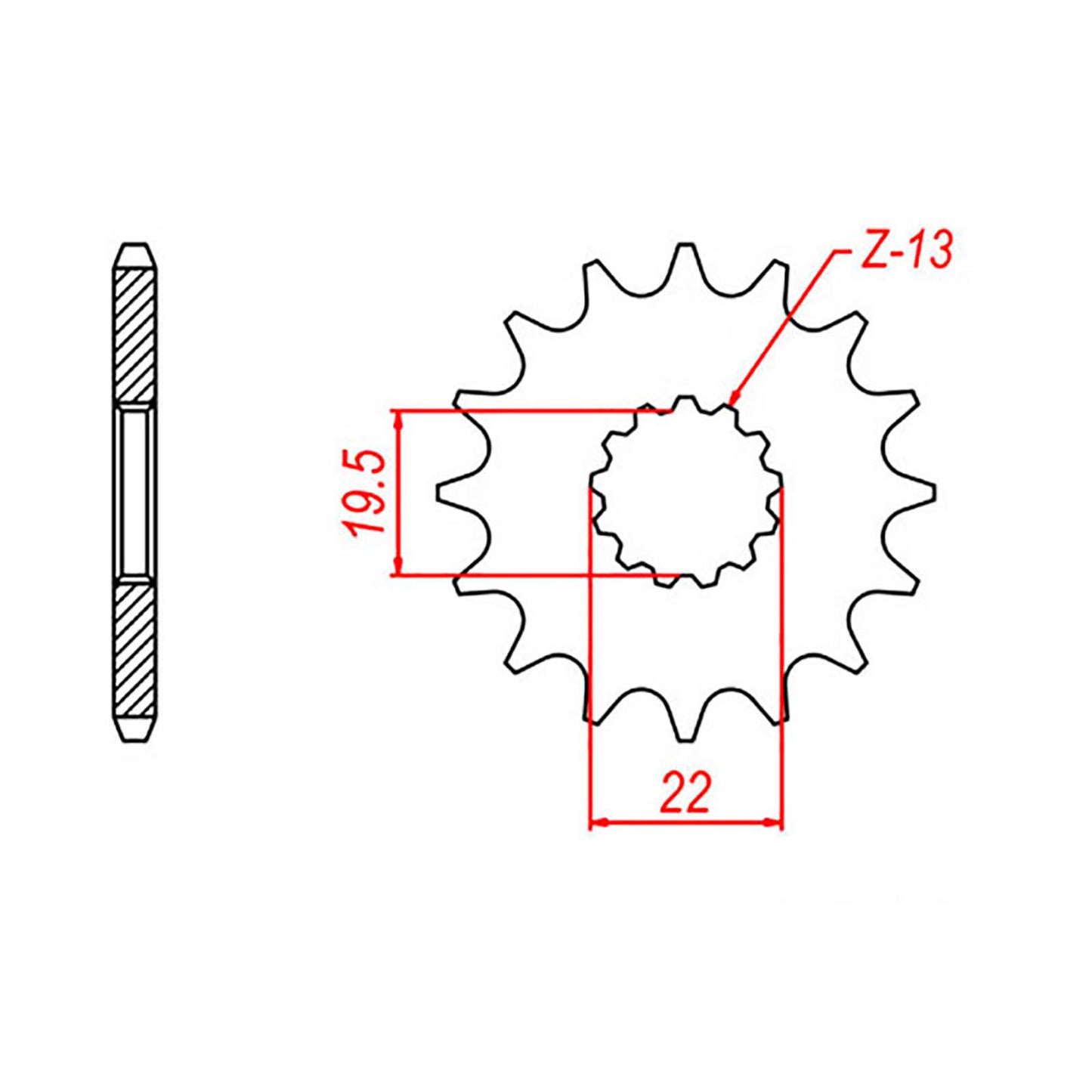 MTX 1439 Steel Front Sprocket #520 (12T) (10-05C-12)