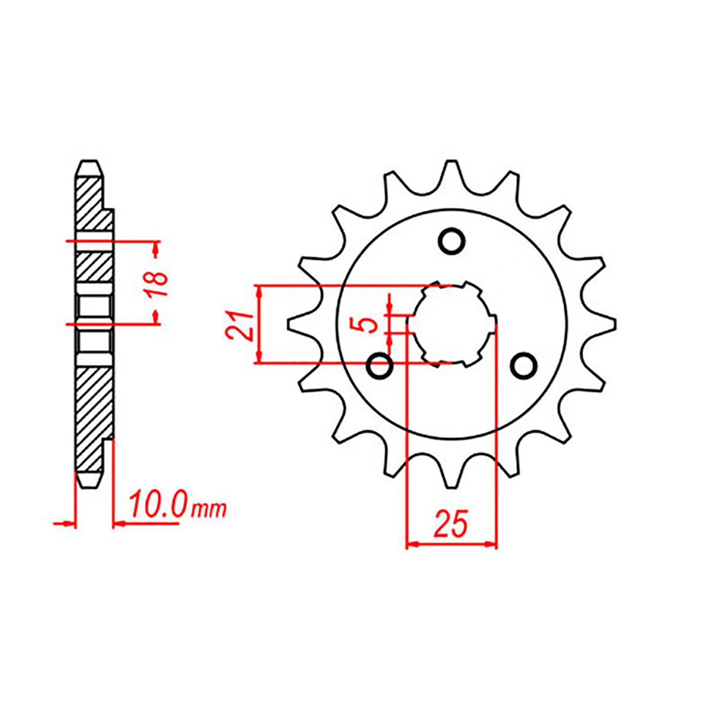 MTX 438 Steel Front Sprocket #520 (14T) (10-44B-14)