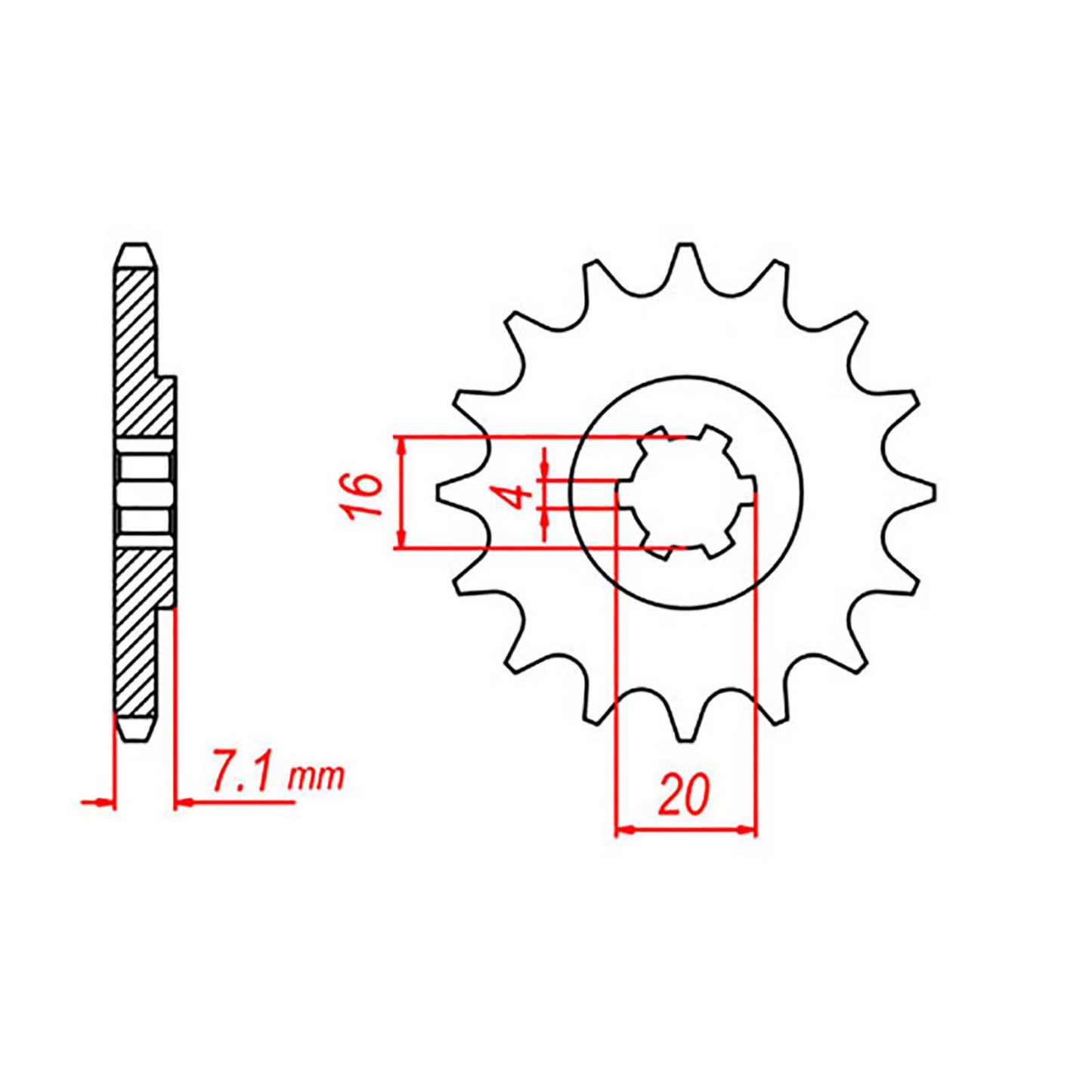 MTX 413 Steel Front Sprocket #420 (14T) (10-047-14)