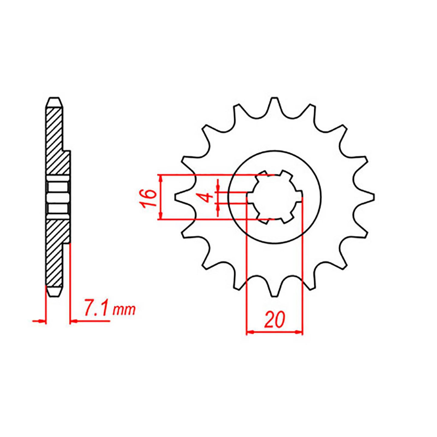 MTX 422 Steel Front Sprocket #520 (12T) (10-290-12)
