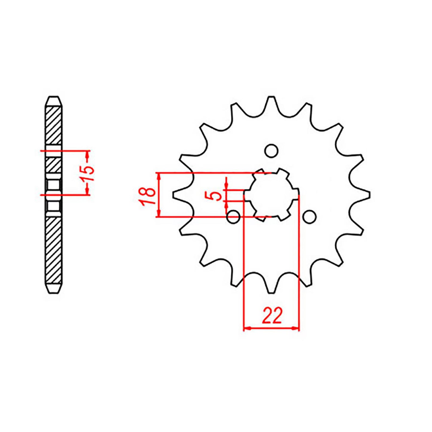 MTX 1445 Steel Front Sprocket #520 (12T) (10-223-12)