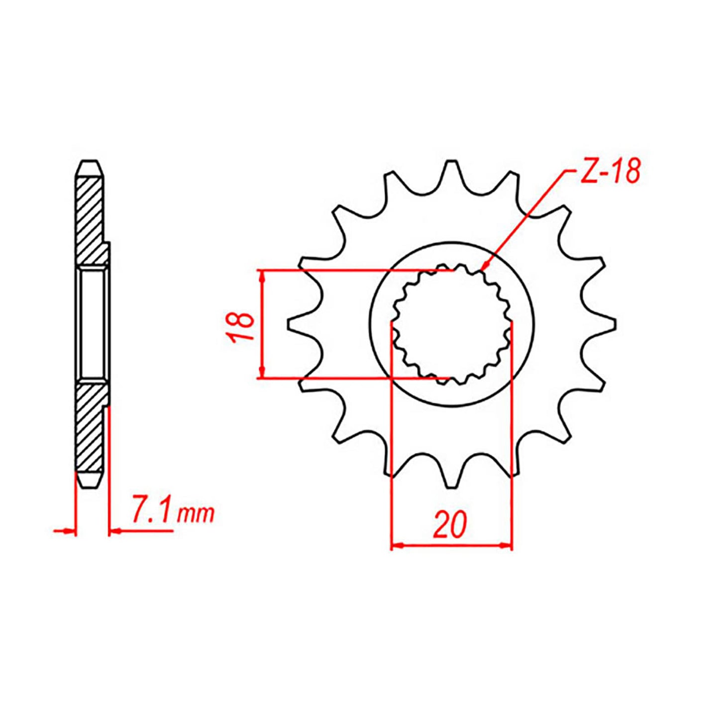 MTX 427 Steel Front Sprocket #520 (13T) (10-141-13)