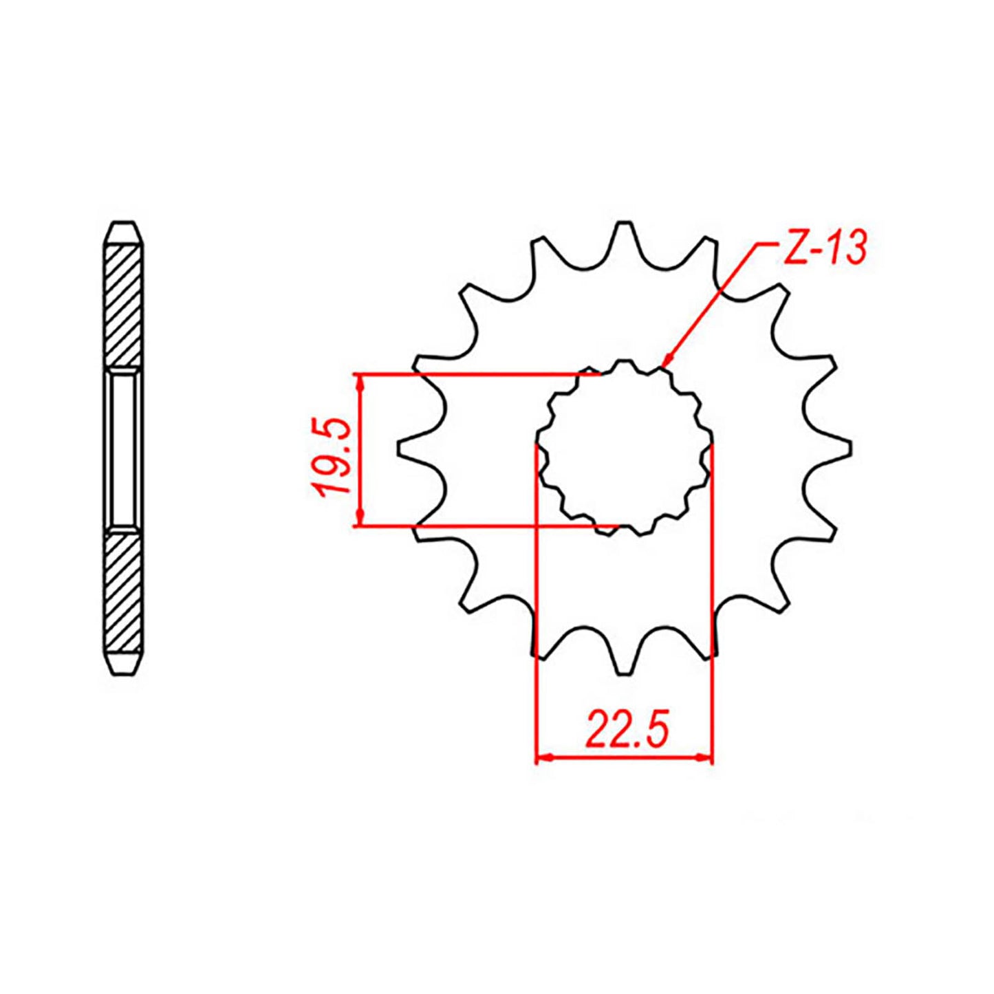 MTX 433 Steel Front Sprocket #525 (14T) (10-307-14)
