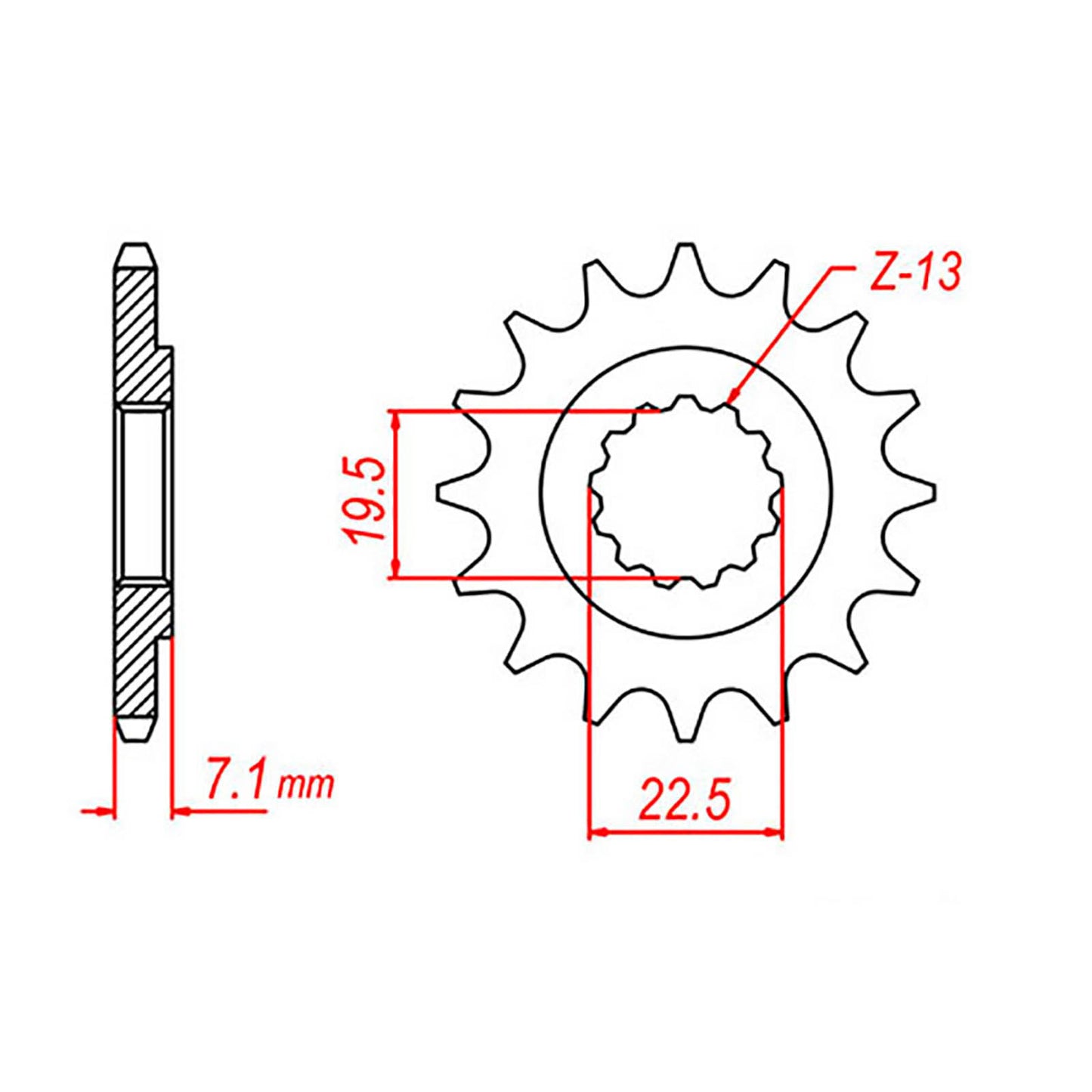 MTX 434 Steel Front Sprocket #520 (14T) (10-324-14)
