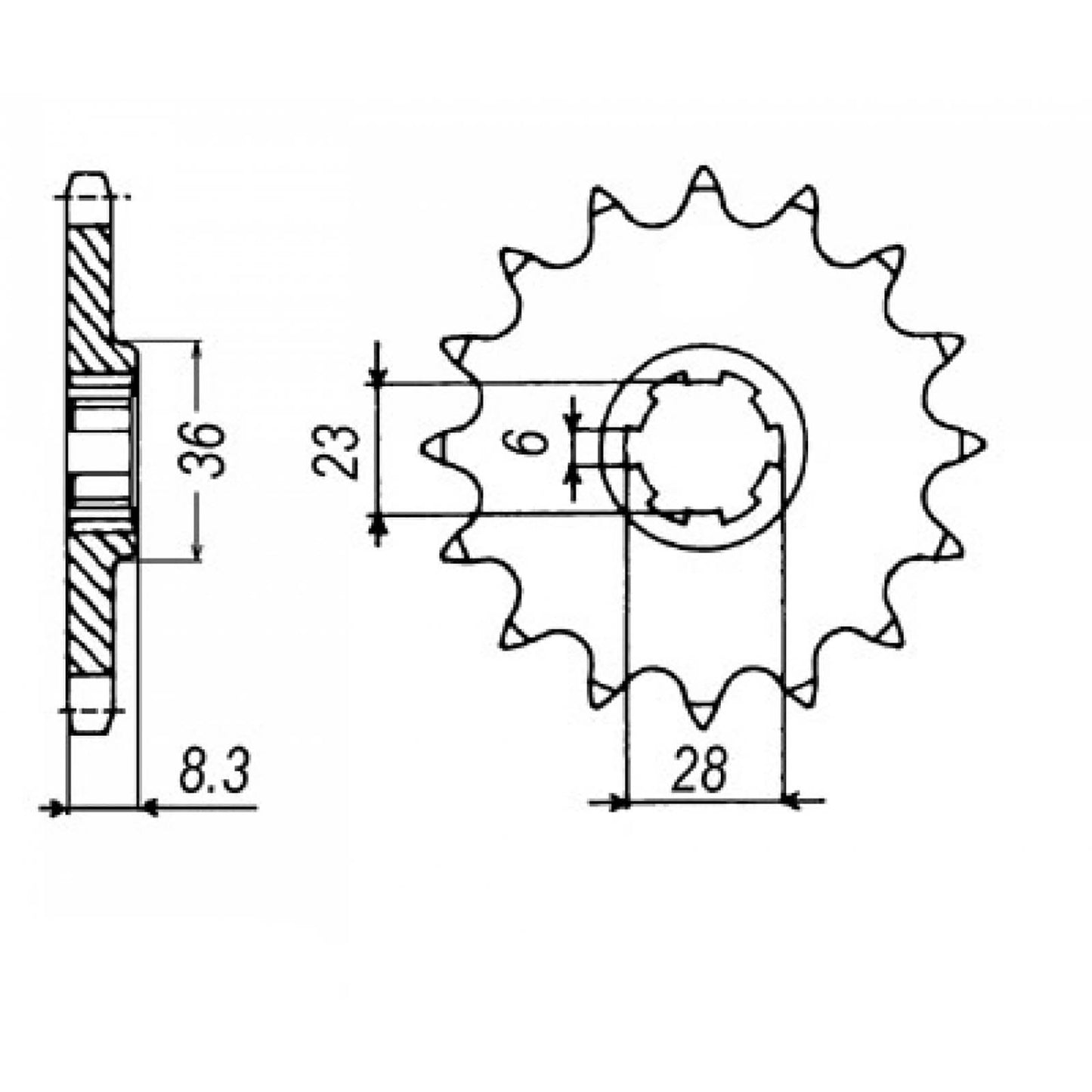 MTX 1450 Steel Front Sprocket #520 (14T) (10-142-14)