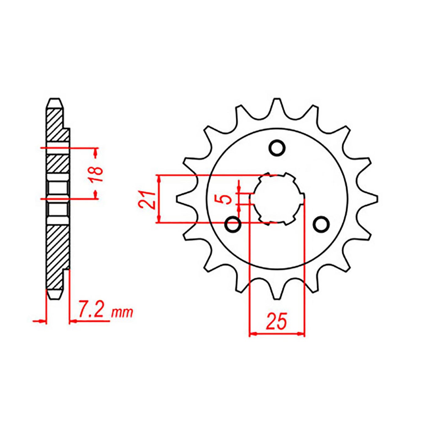 MTX 437 Steel Front Sprocket #520 (14T) (10-14A-14)