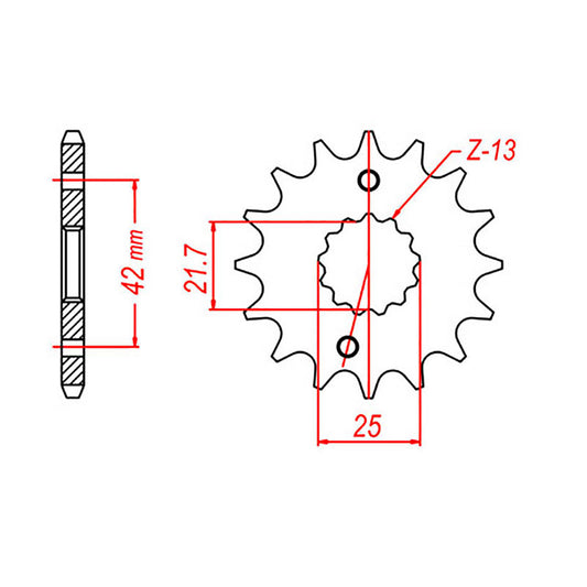 MTX 436/565 Steel Front Sprocket #520 (13T) (10-167-13)