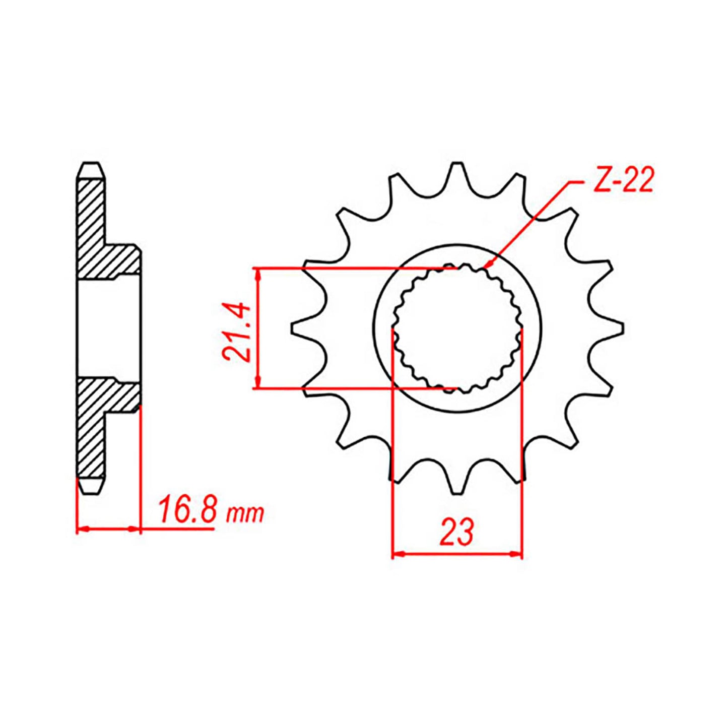 MTX 582 Steel Front Sprocket #520 (16T) (10-4BR-16)
