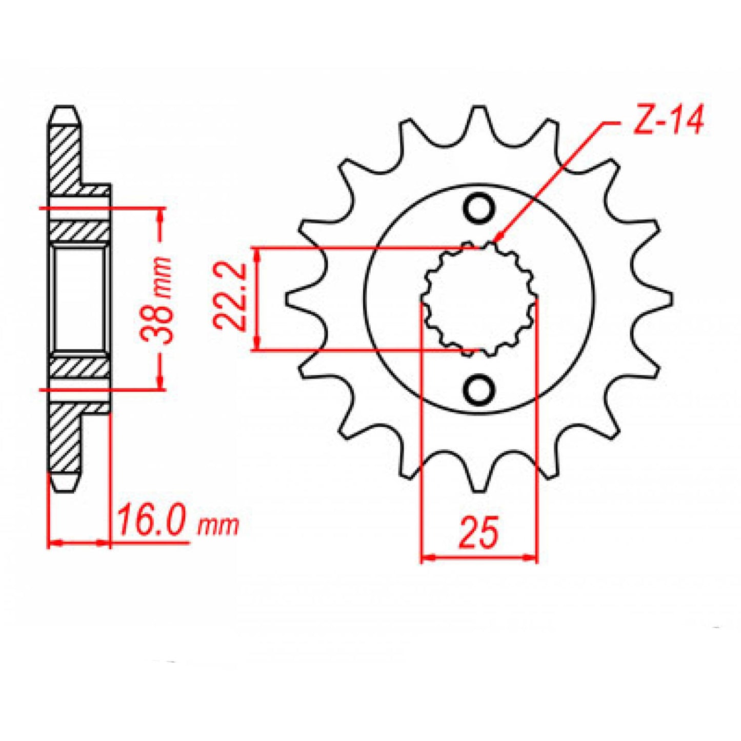MTX 736 Steel Front Sprocket #520 (15T) (10-736-15)