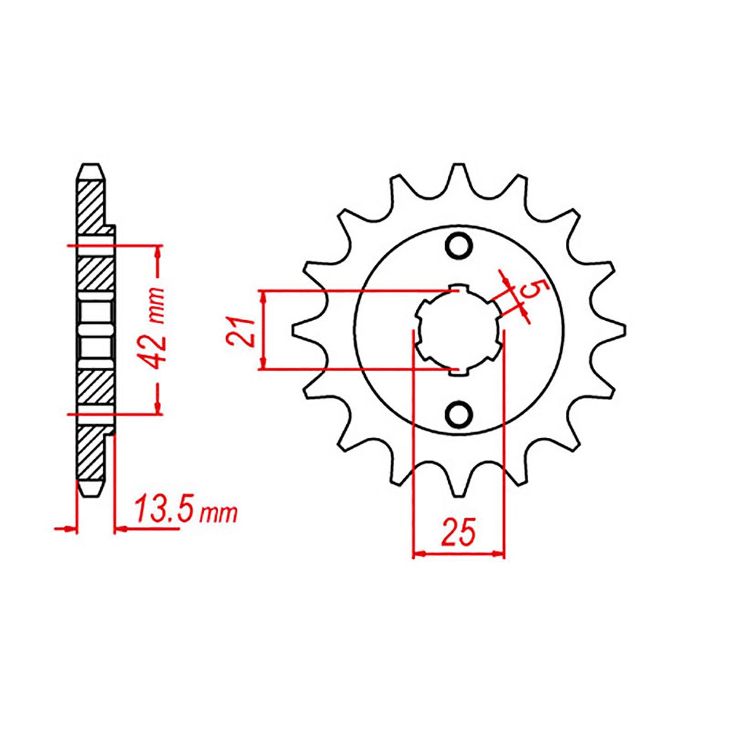 MTX 725 Steel Front Sprocket #530 (15T) (10-725-15)