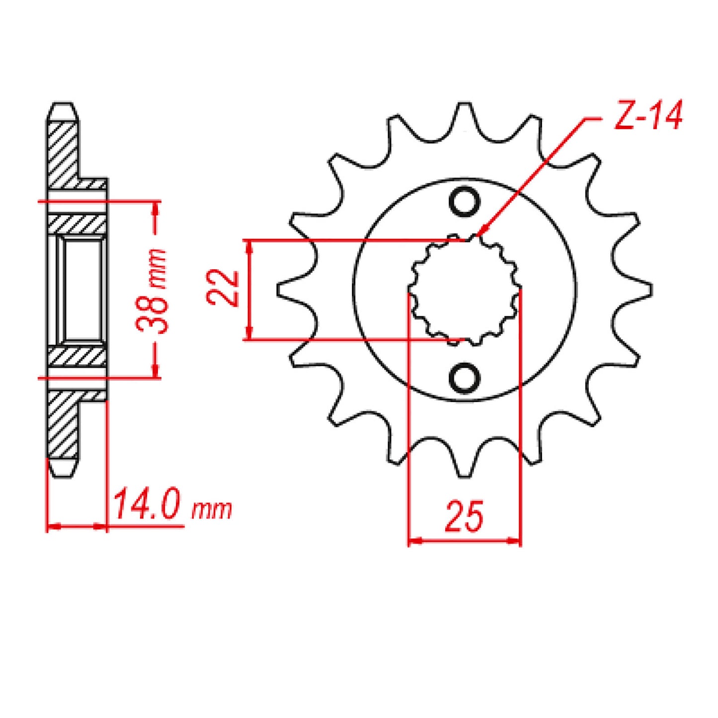 MTX 497 Steel Front Sprocket #530 (15T) (10-497-15)