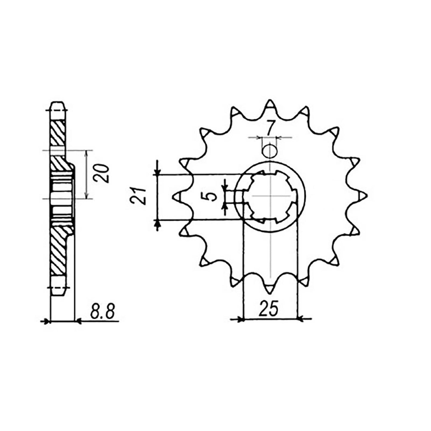 MTX 507 Steel Front Sprocket #520 (15T) (10-HQ3-15)