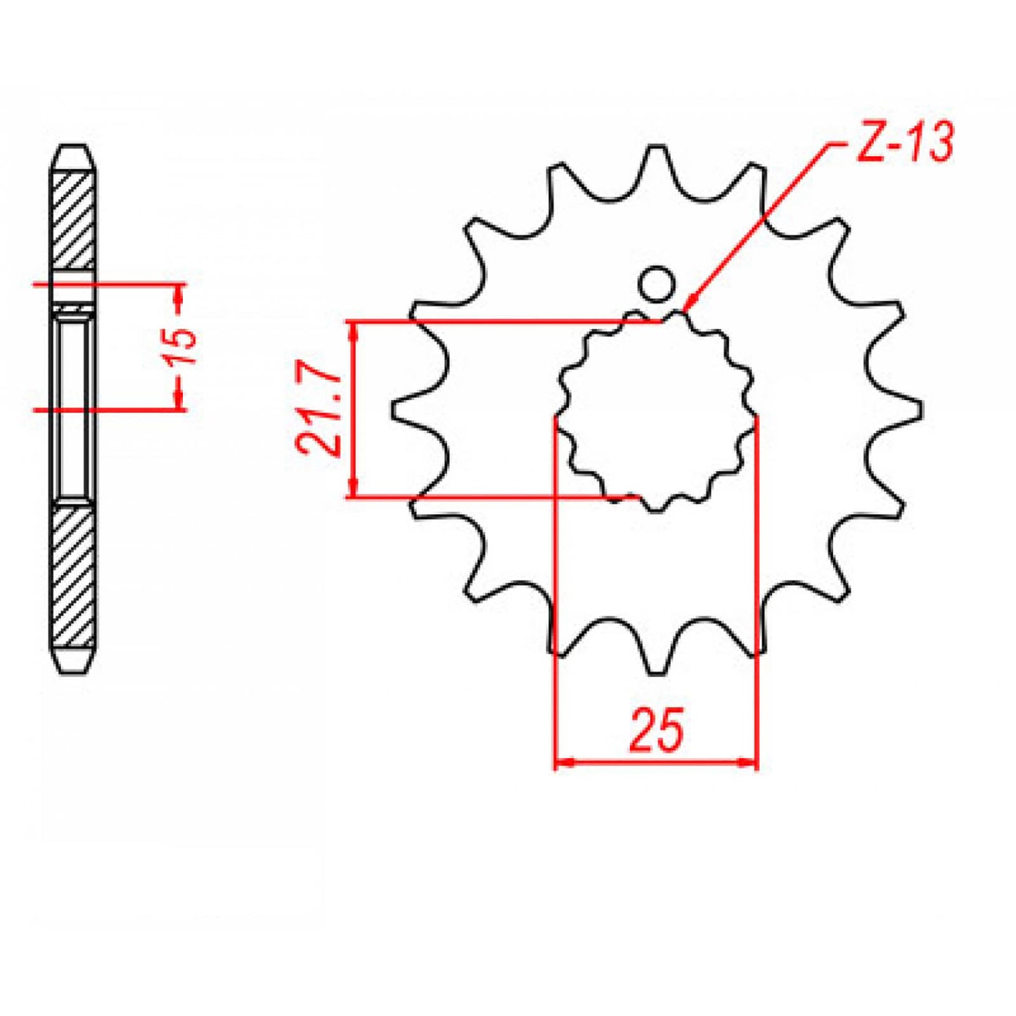 MTX 518 Steel Front Sprocket #630 (15T) (10-001-15)