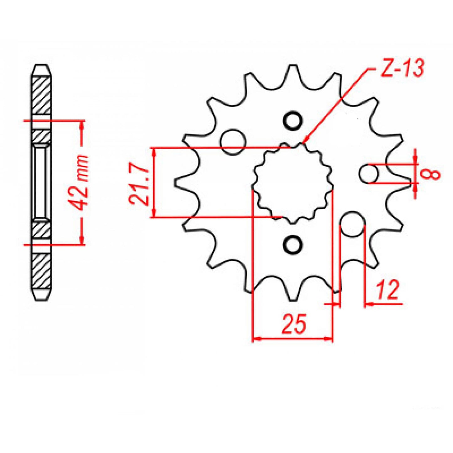 MTX 519 Steel Front Sprocket #530 (18T) (10-169-18)