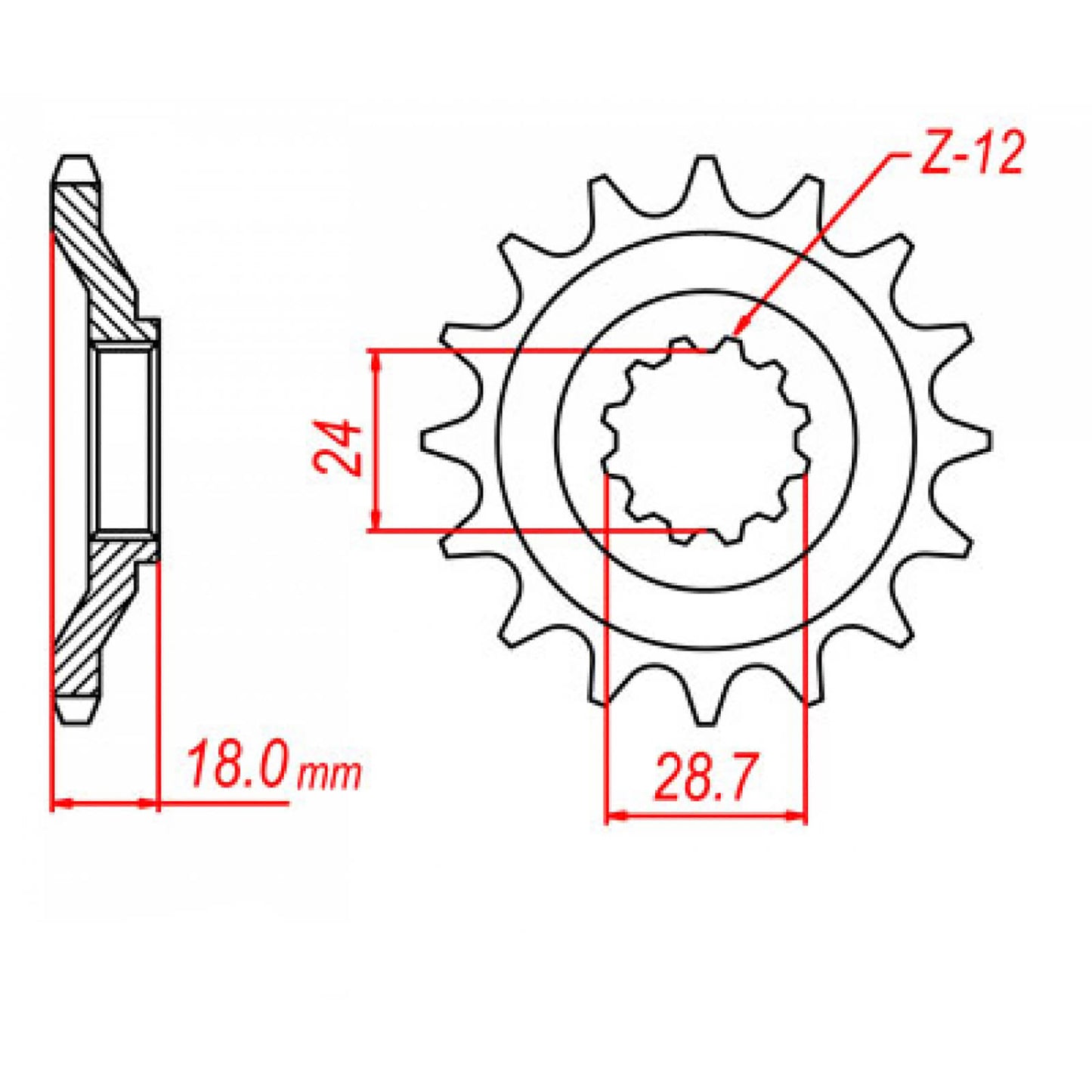 MTX 516 Steel Front Sprocket #520 (16T) (10-126-16)