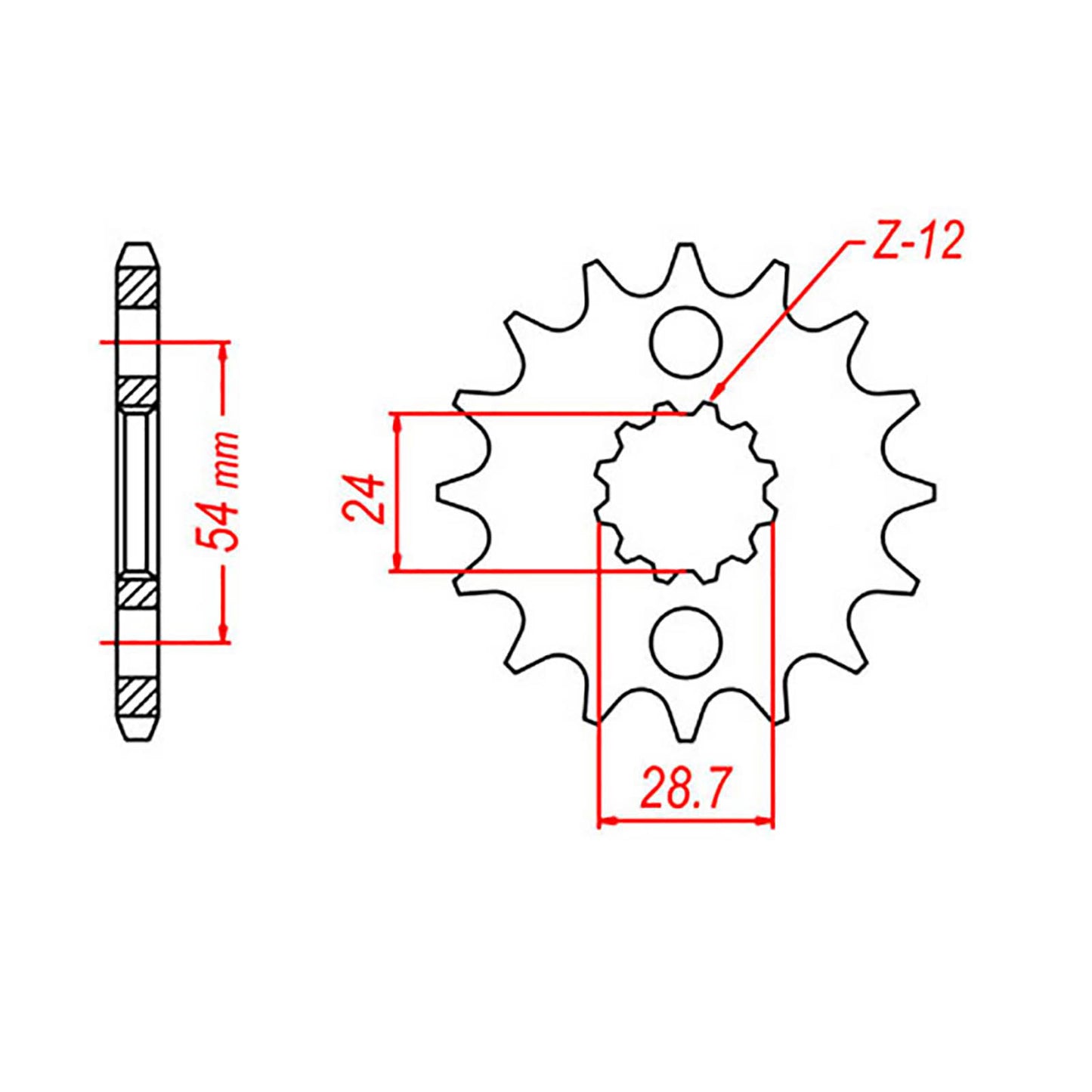 MTX 517 Steel Front Sprocket #530 (17T) (10-106-17)