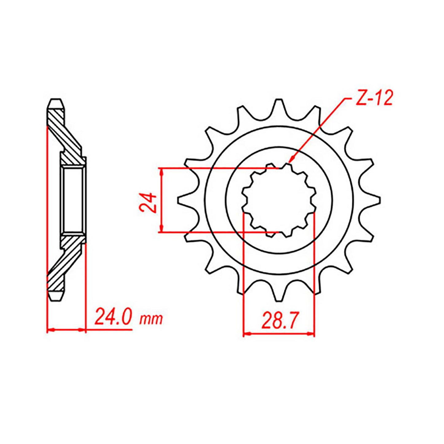 MTX 528 Steel Front Sprocket #530 (17T) (10-162-17)