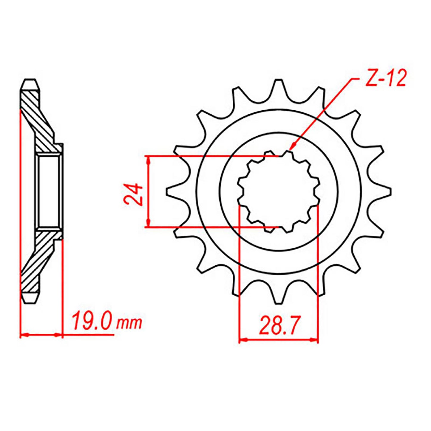 MTX 527 Steel Front Sprocket #530 (530 Conversion) (16T) (10-527-16)